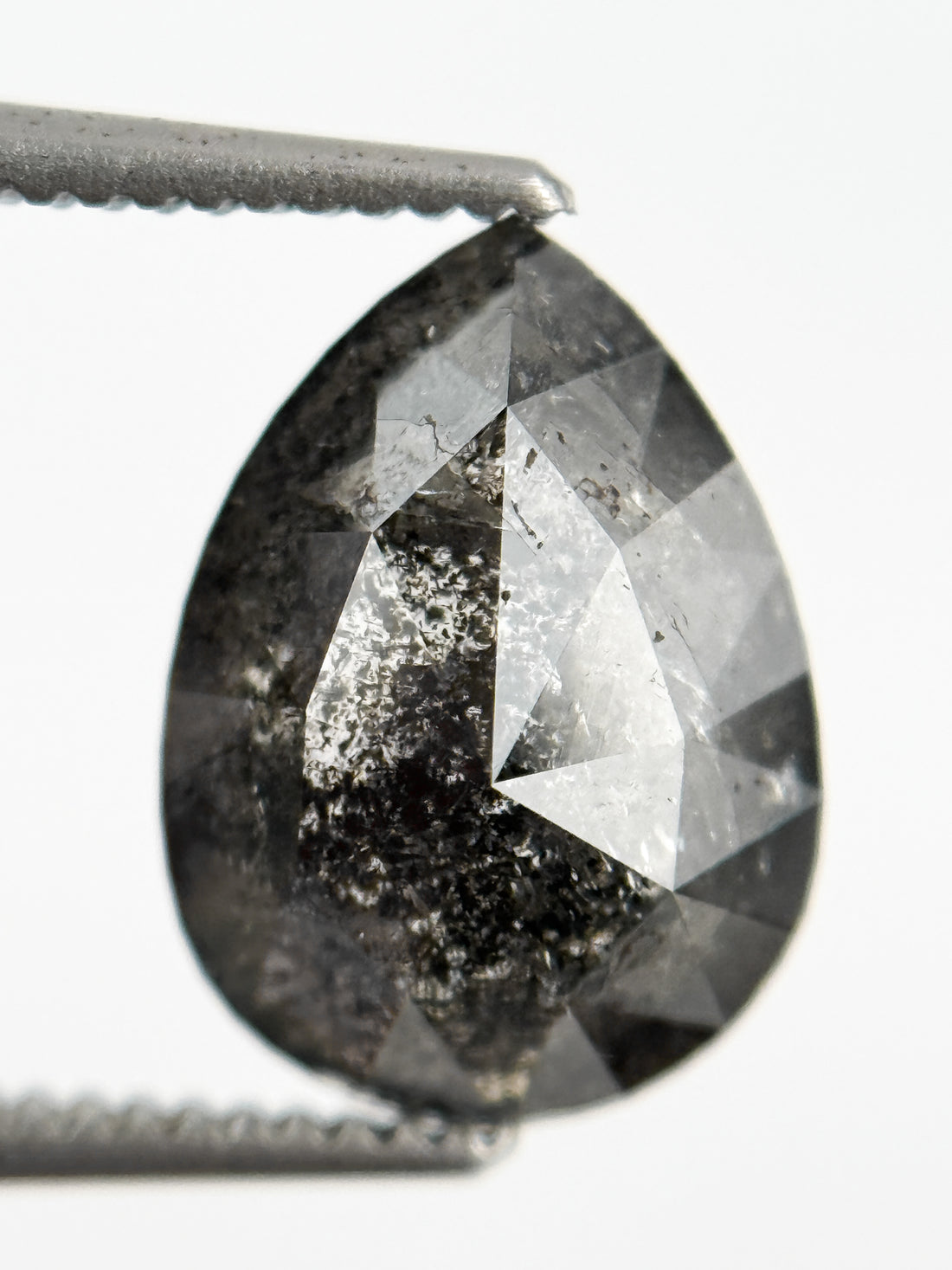 3.07 Ct Pear Rose Cut Grey Natural Fancy Diamond