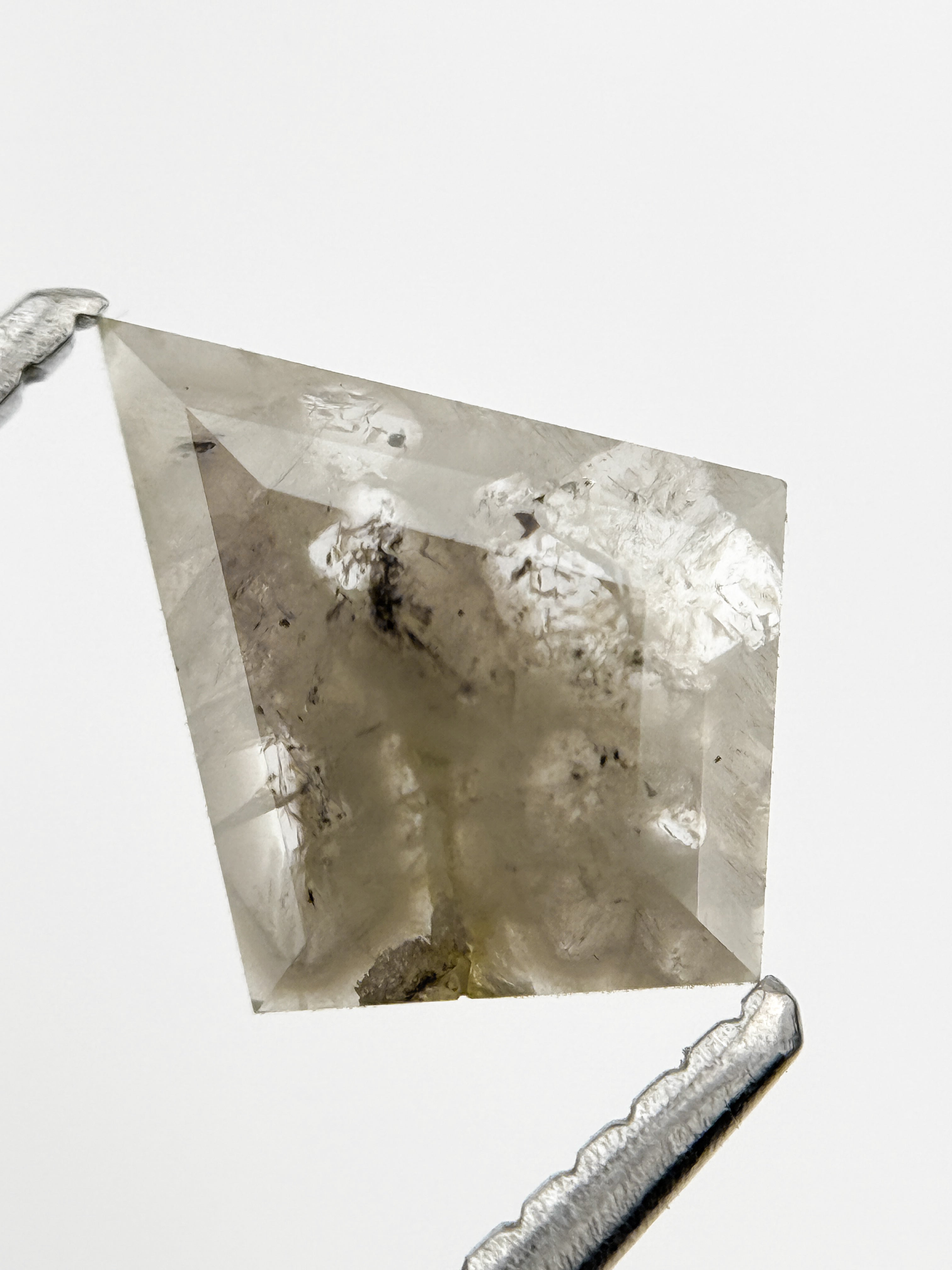 0.75 Ct Kite Rose Cut Grey Natural Minimal Diamond