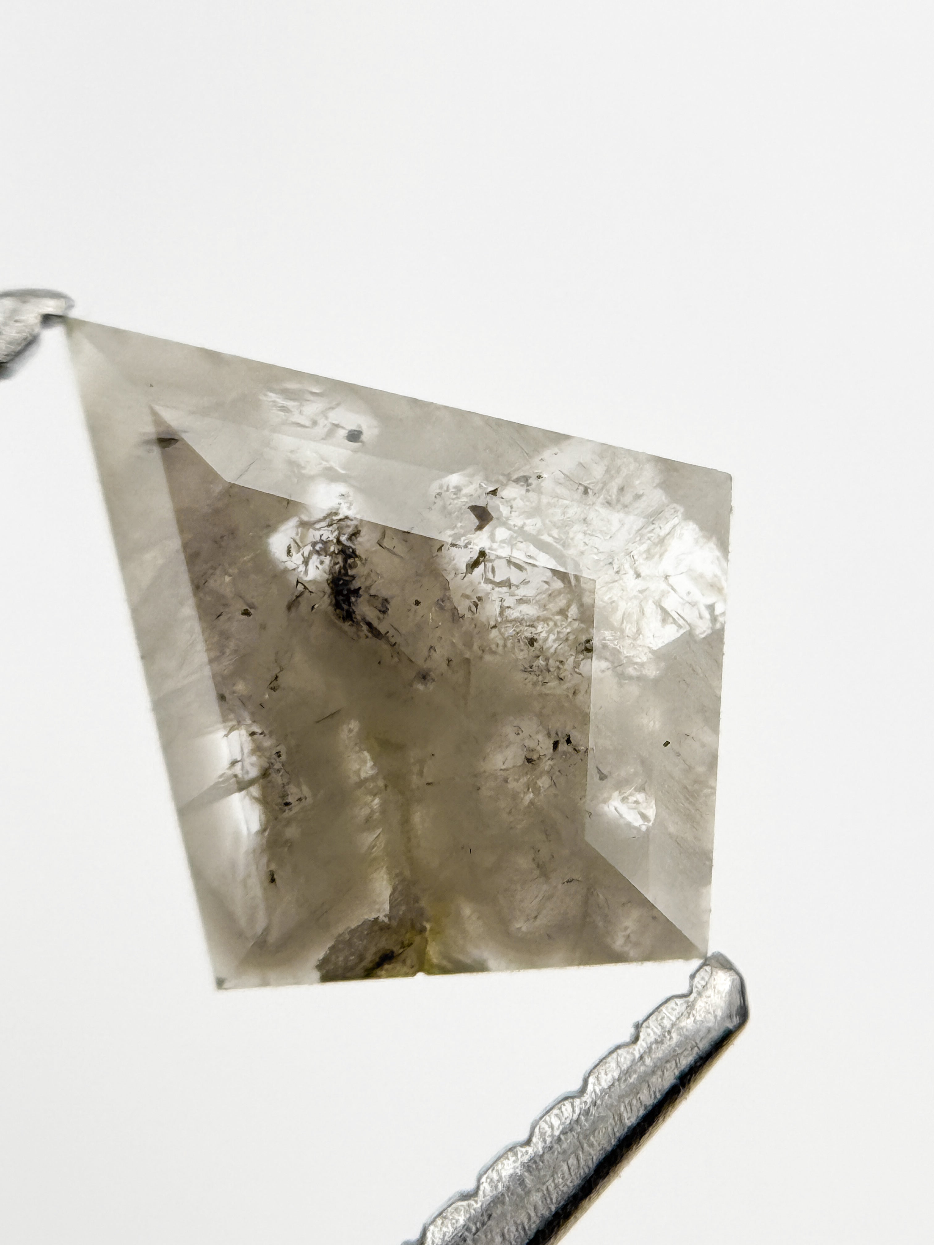 0.75 Ct Kite Rose Cut Grey Natural Minimal Diamond