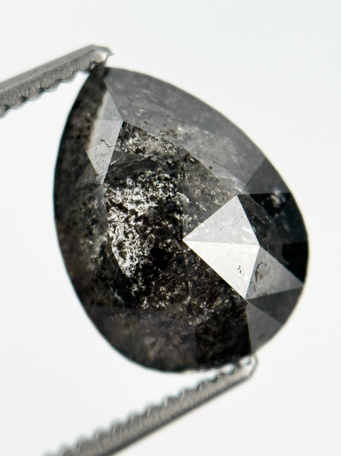 3.07 Ct Pear Rose Cut Grey Natural Fancy Diamond