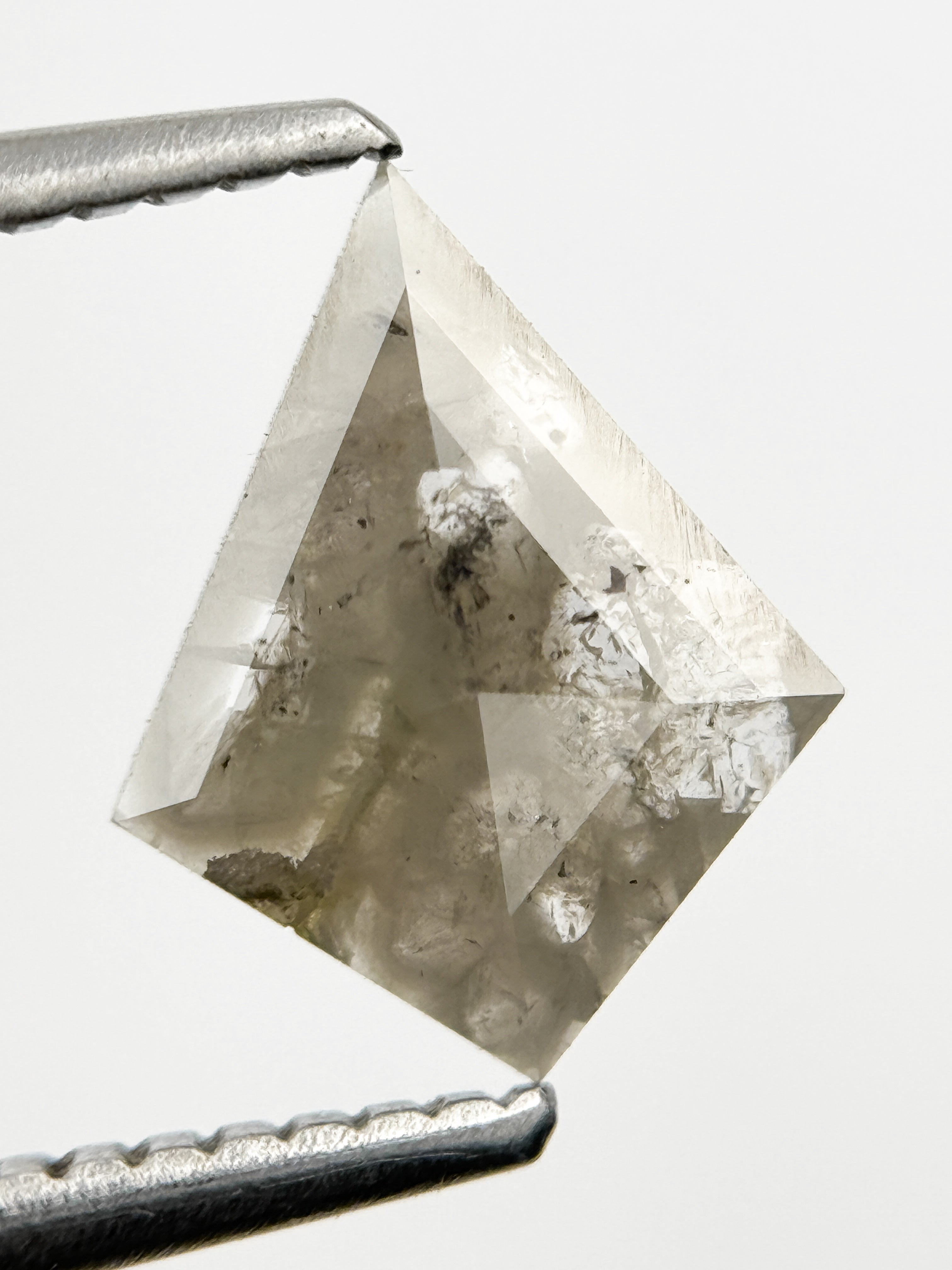 0.75 Ct Kite Rose Cut Grey Natural Minimal Diamond