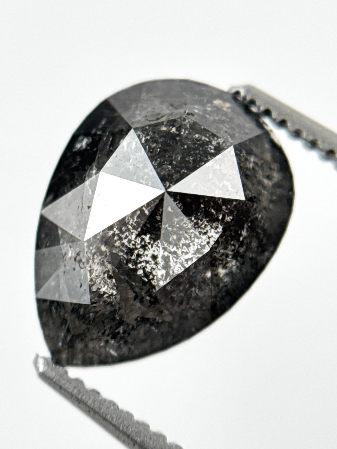 3.07 Ct Pear Rose Cut Grey Natural Fancy Diamond