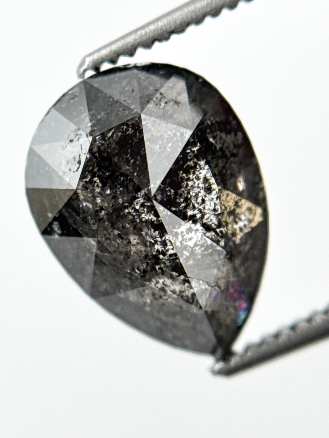 3.07 Ct Pear Rose Cut Grey Natural Fancy Diamond