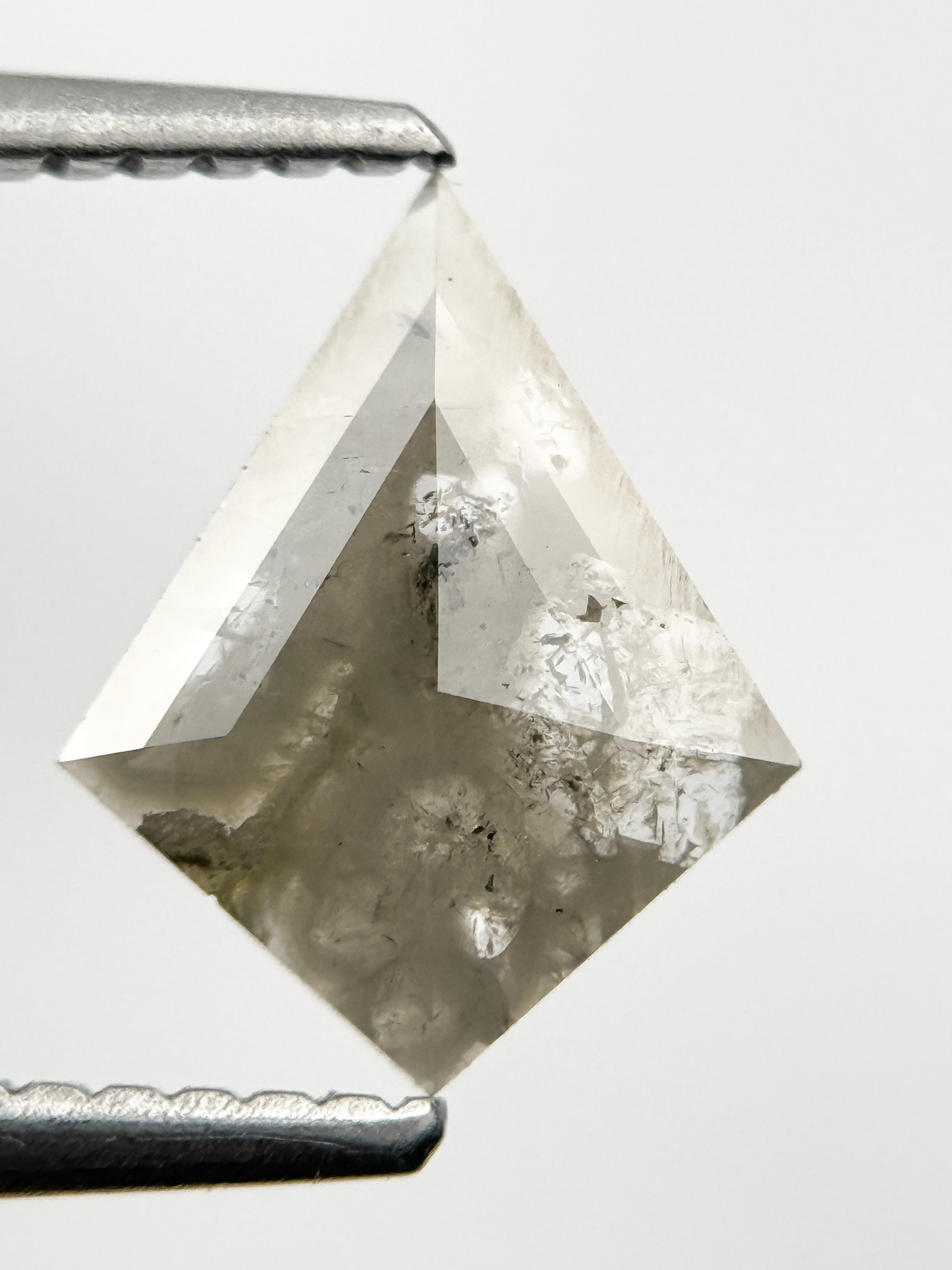 0.75 Ct Kite Rose Cut Grey Natural Minimal Diamond