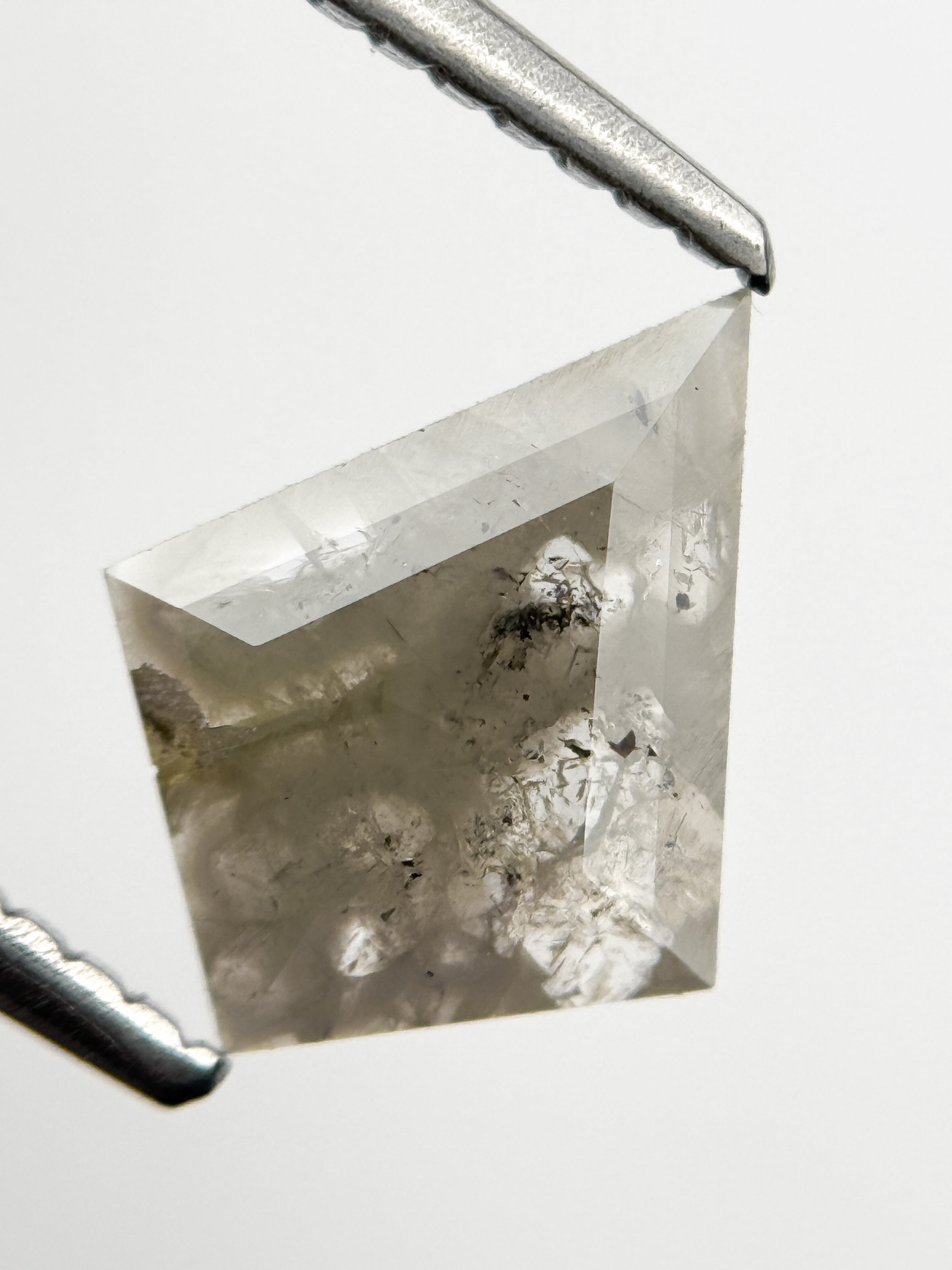 0.75 Ct Kite Rose Cut Grey Natural Minimal Diamond