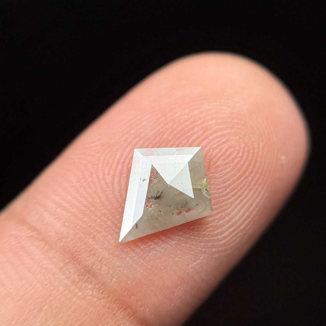 0.75 Ct Kite Rose Cut Grey Natural Minimal Diamond