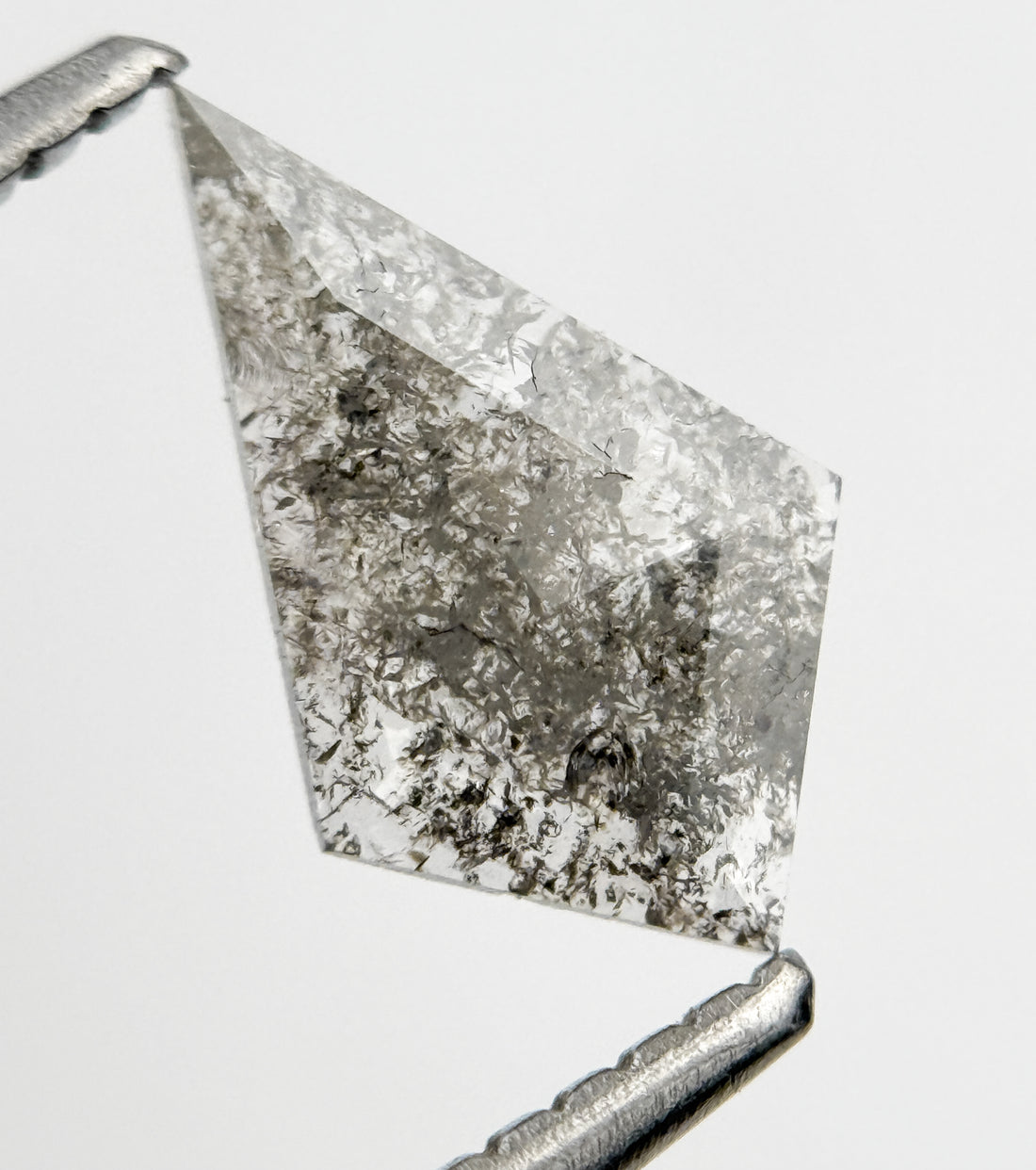 0.54 Ct Kite Rose Cut Grey Natural Salt and Pepper Diamond