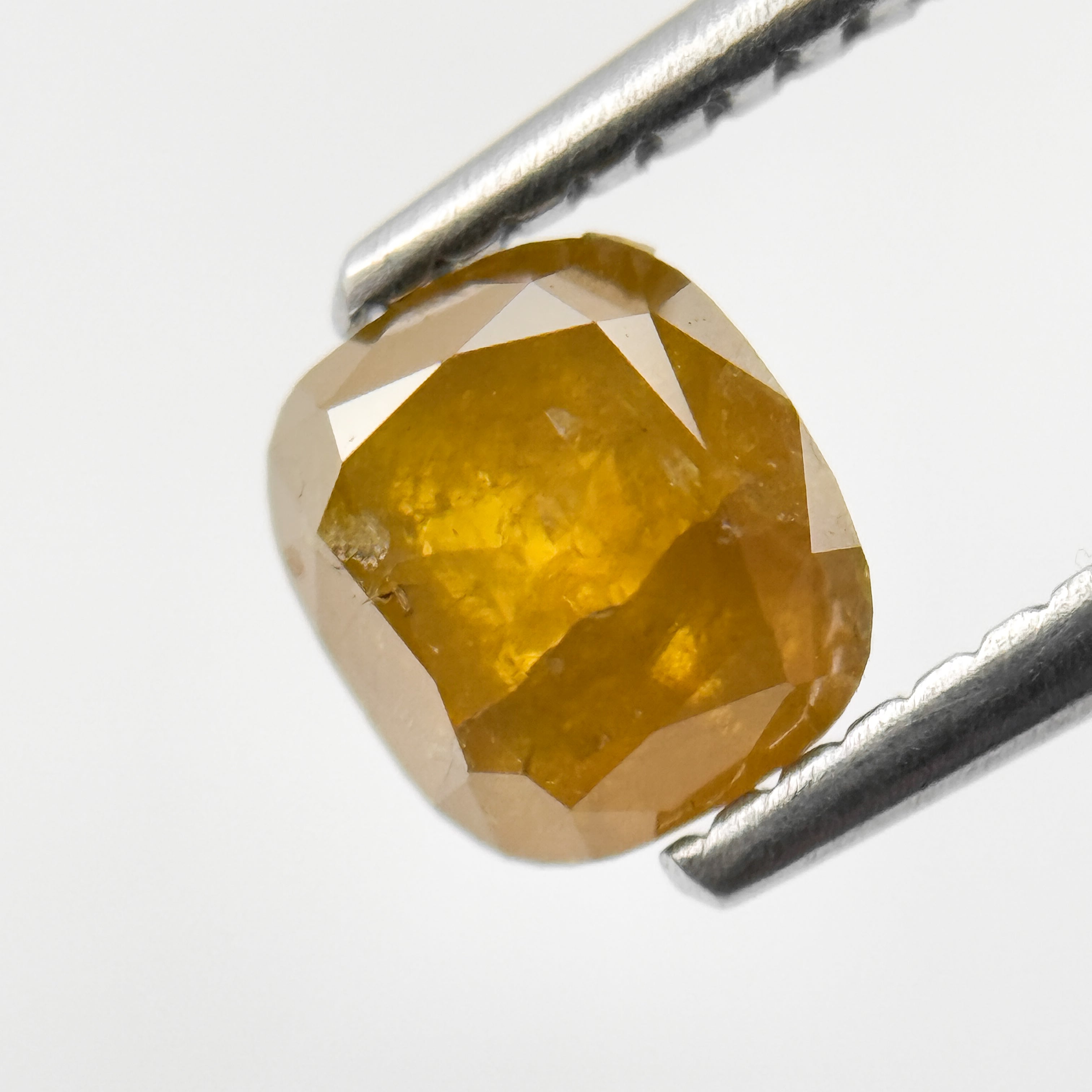 1.03 Ct Cushion Rose Cut Yellow Natural Salt and Pepper Diamond