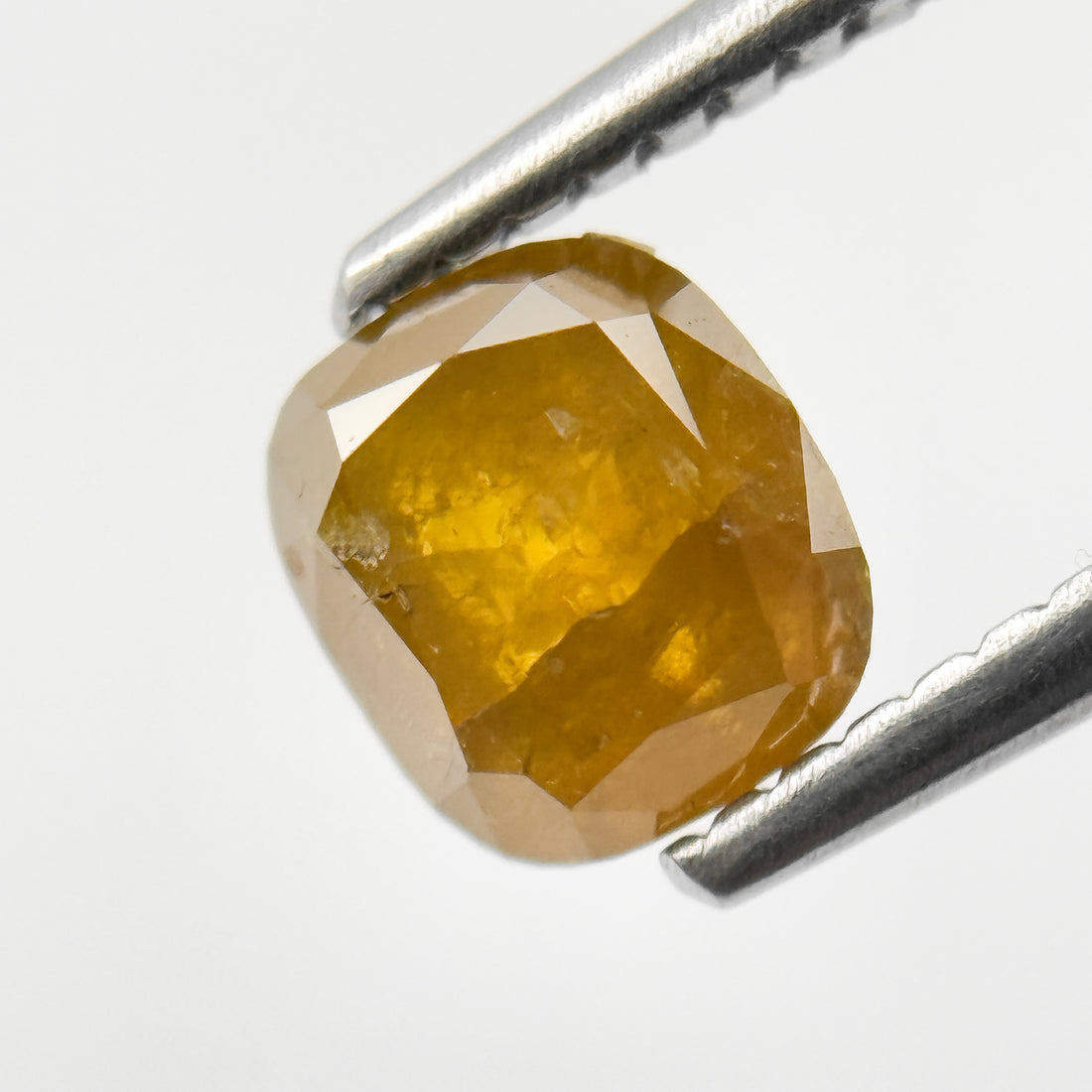1.03 Ct Cushion Rose Cut Yellow Natural Salt and Pepper Diamond
