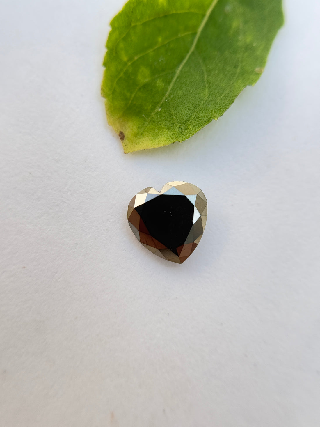 0.78 Ct Heart Rose Cut Black Natural Salt and Pepper Diamond