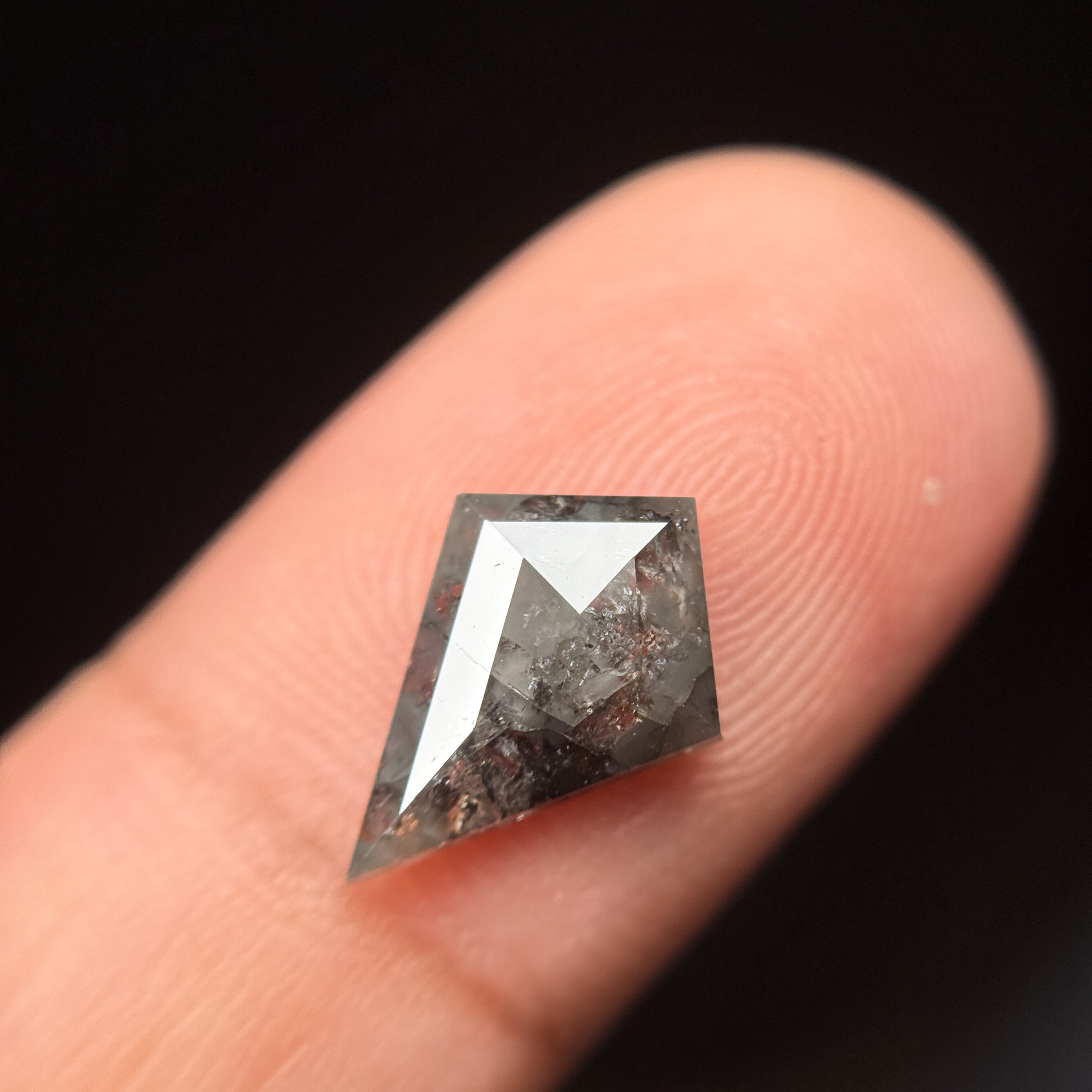 2.20 Ct Kite Rose Cut Grey Natural Fancy Diamond