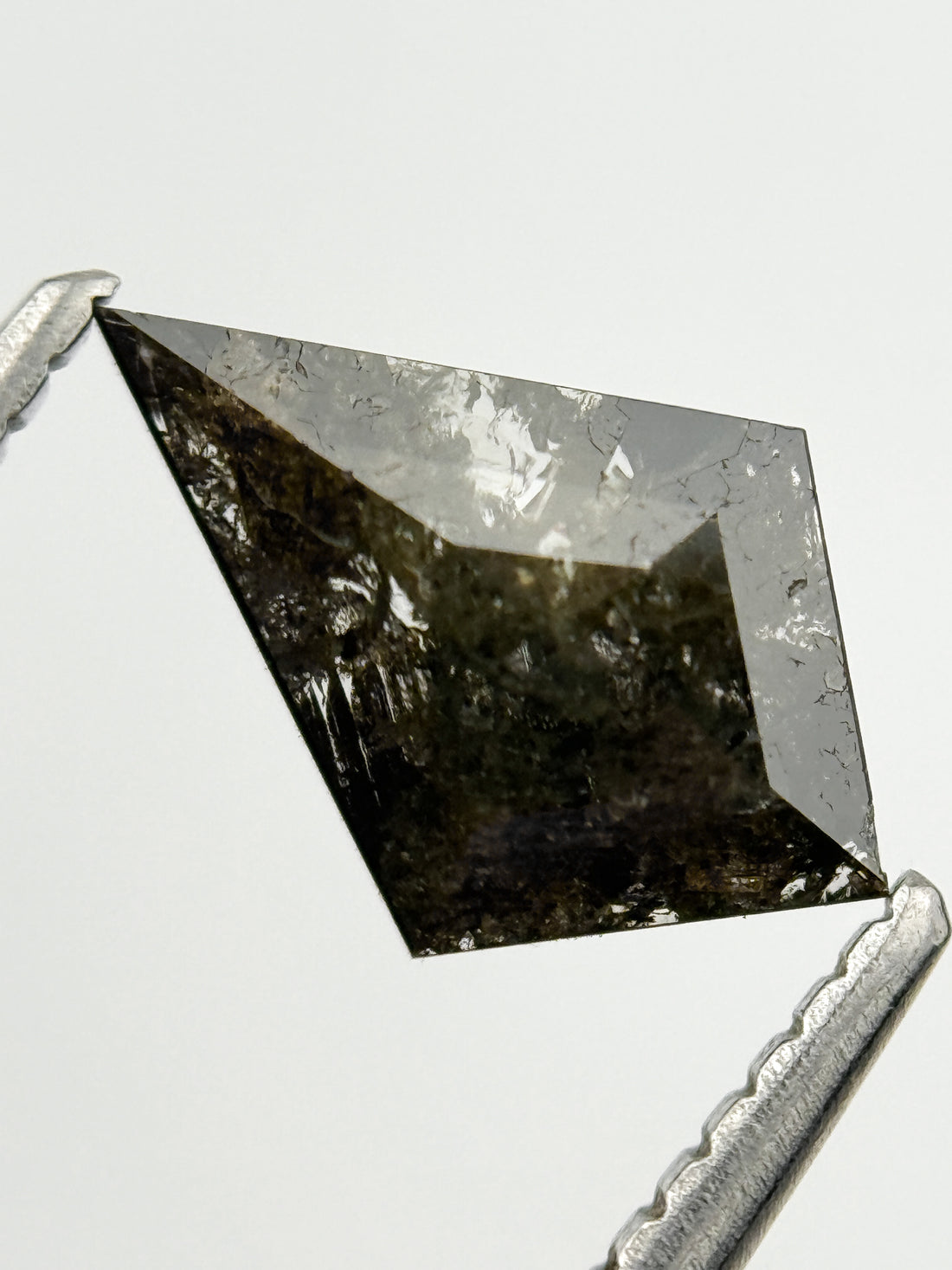 0.81 Ct Kite Rose Cut Grey Natural Salt and Pepper Diamond