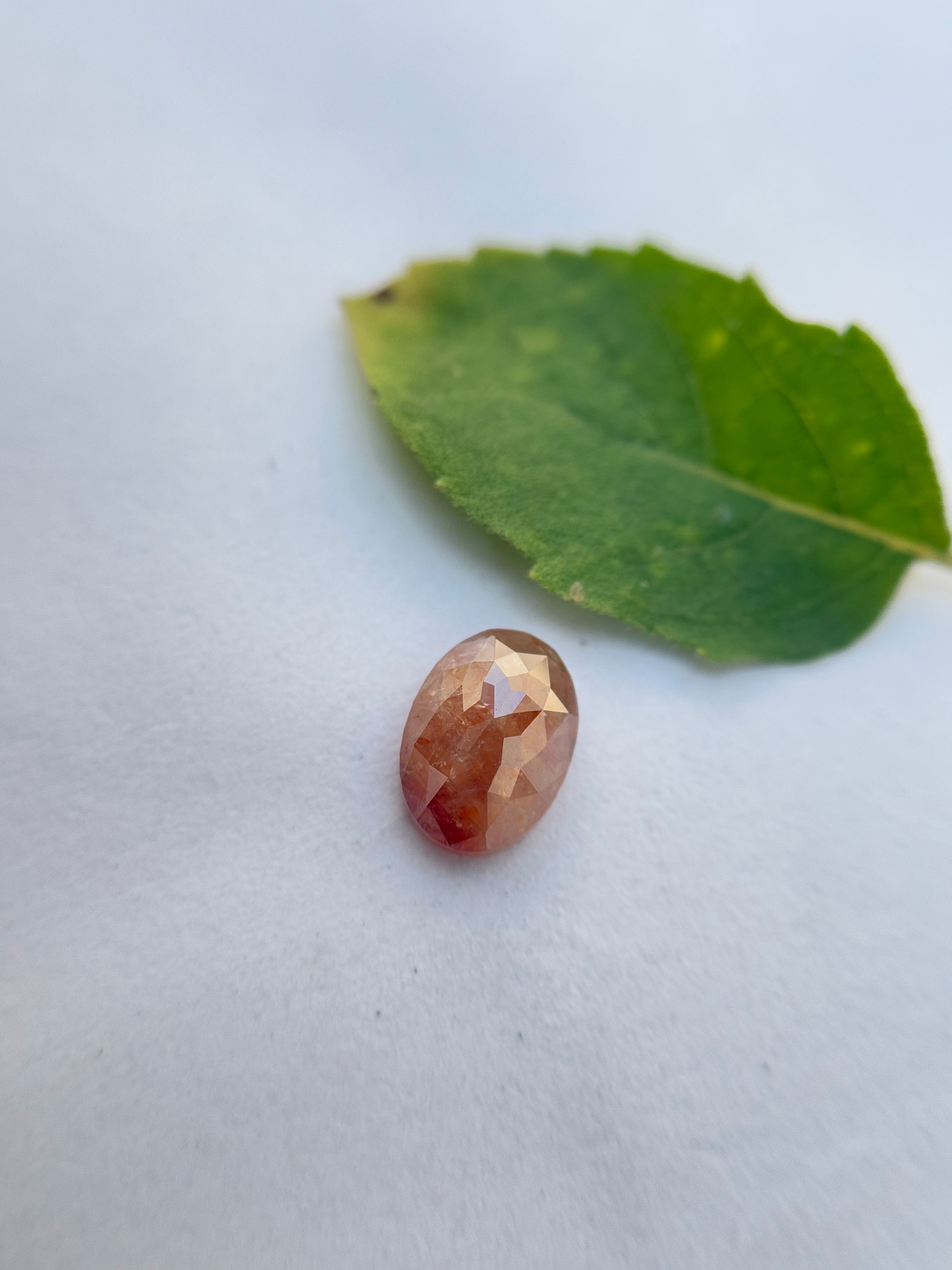 0.97 Ct Oval Rose Cut Red Natural Salt and Pepper Diamond