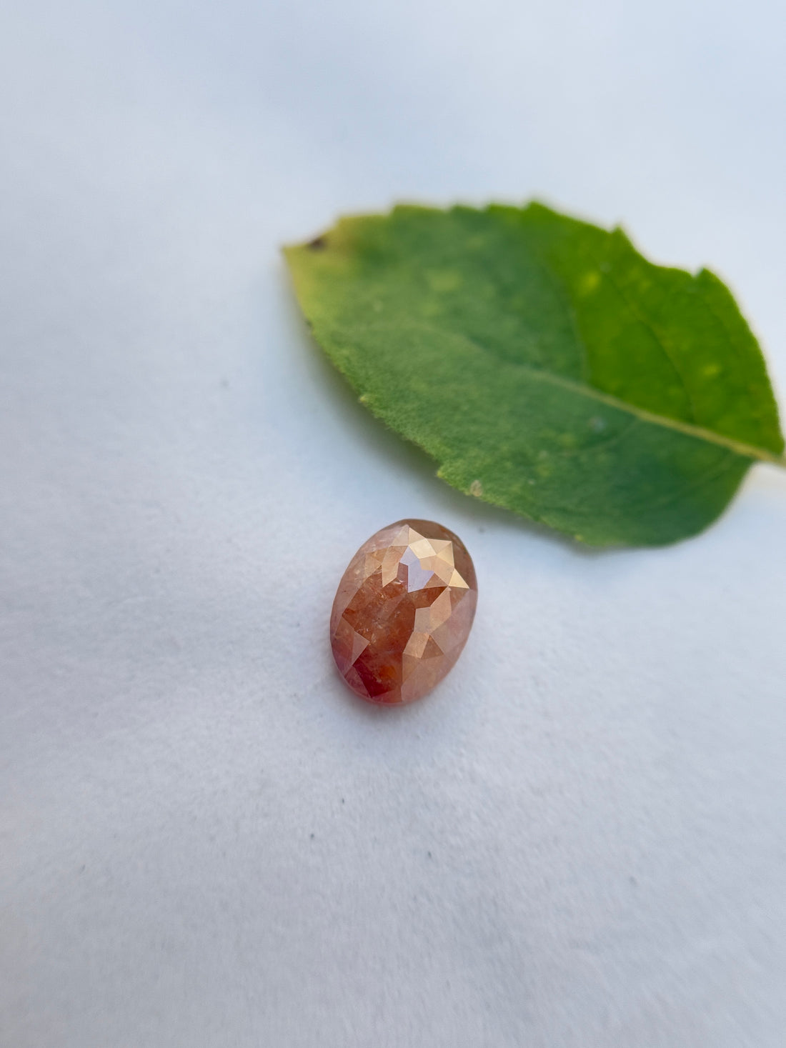 0.97 Ct Oval Rose Cut Red Natural Salt and Pepper Diamond