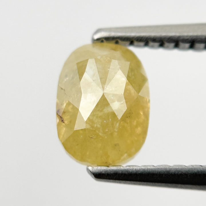 1.15 Ct Oval Rose Cut Yellow Natural Salt and Pepper Diamond
