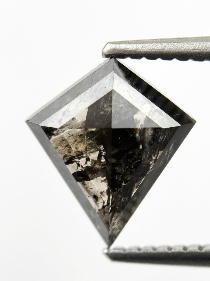 1.75 Ct Kite Rose Cut Grey Natural Salt and Pepper Diamond
