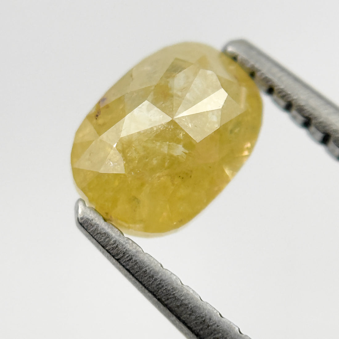 1.15 Ct Oval Rose Cut Yellow Natural Salt and Pepper Diamond