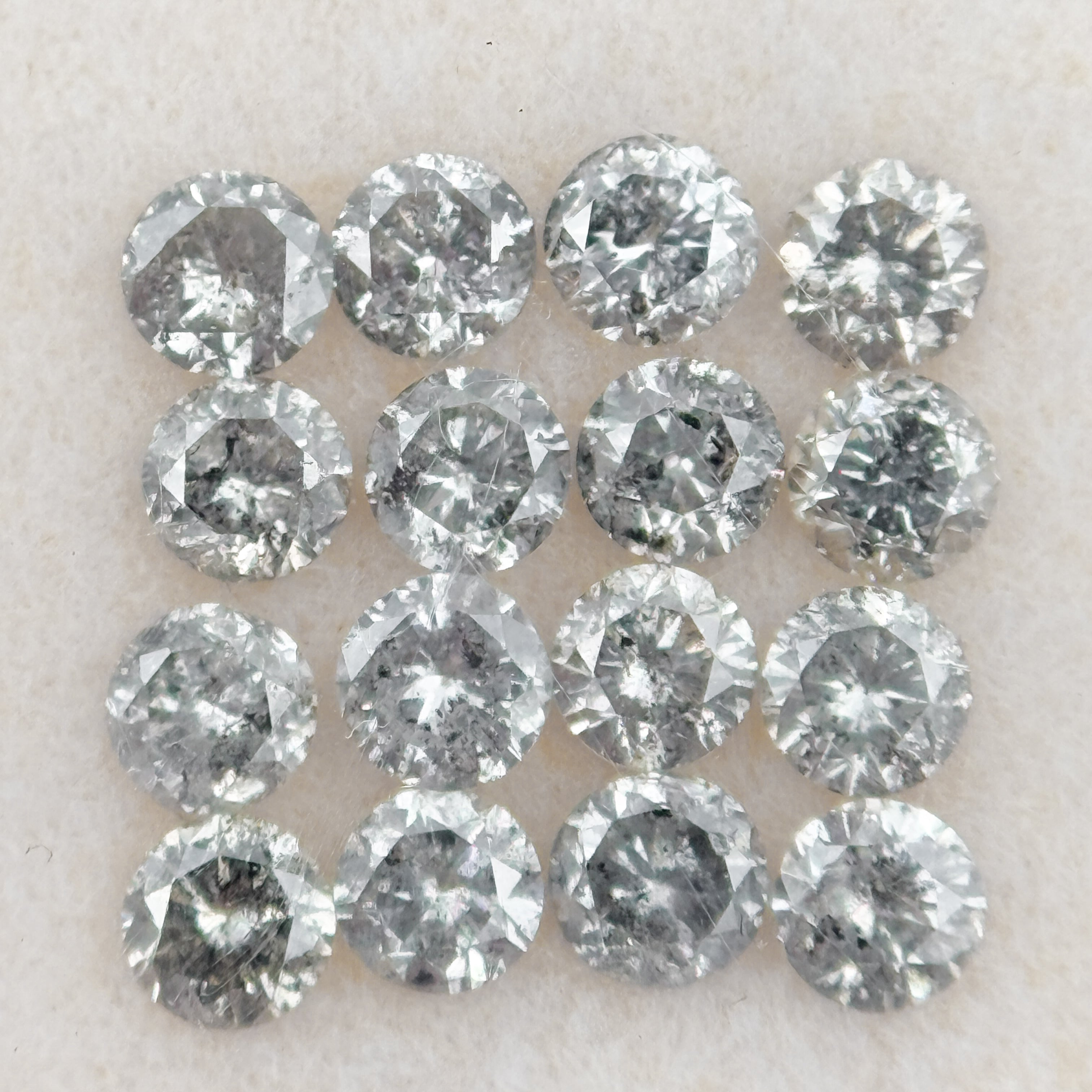 4 MM Round Rose Cut Grey Natural Minimalist Diamond