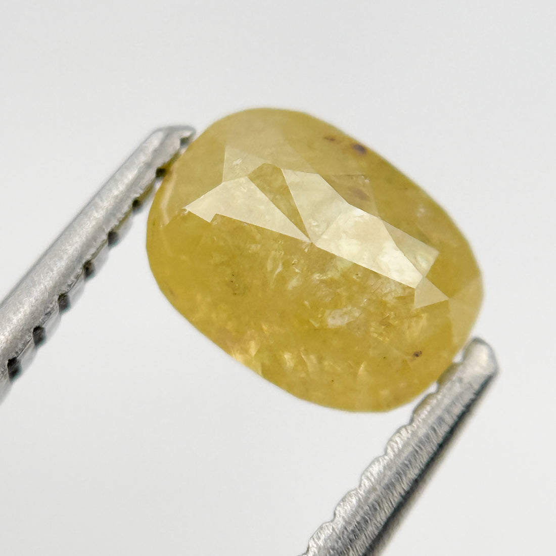 1.15 Ct Oval Rose Cut Yellow Natural Salt and Pepper Diamond
