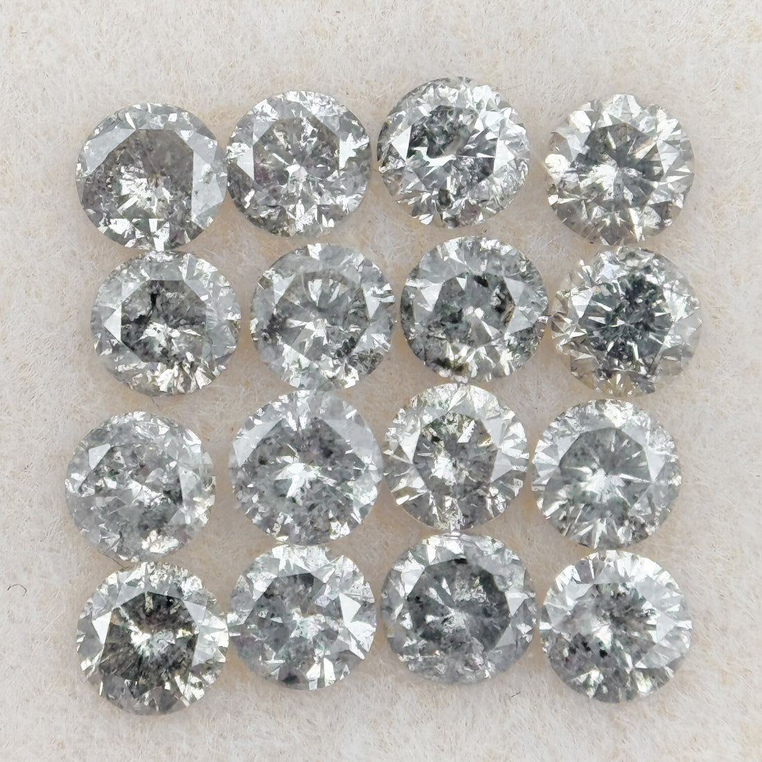4 MM Round Rose Cut Grey Natural Minimalist Diamond
