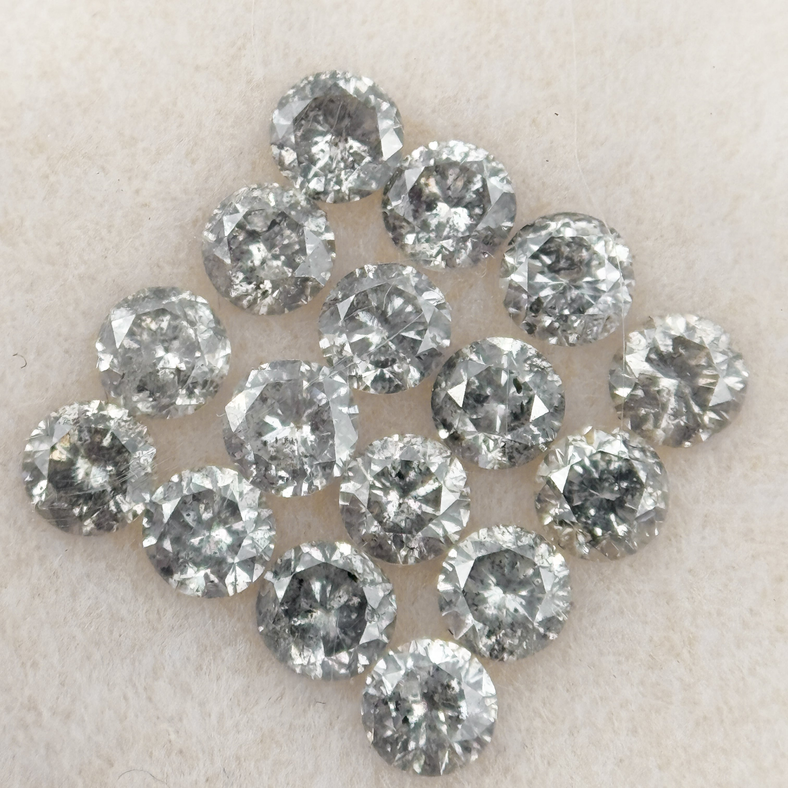 4 MM Round Rose Cut Grey Natural Minimalist Diamond