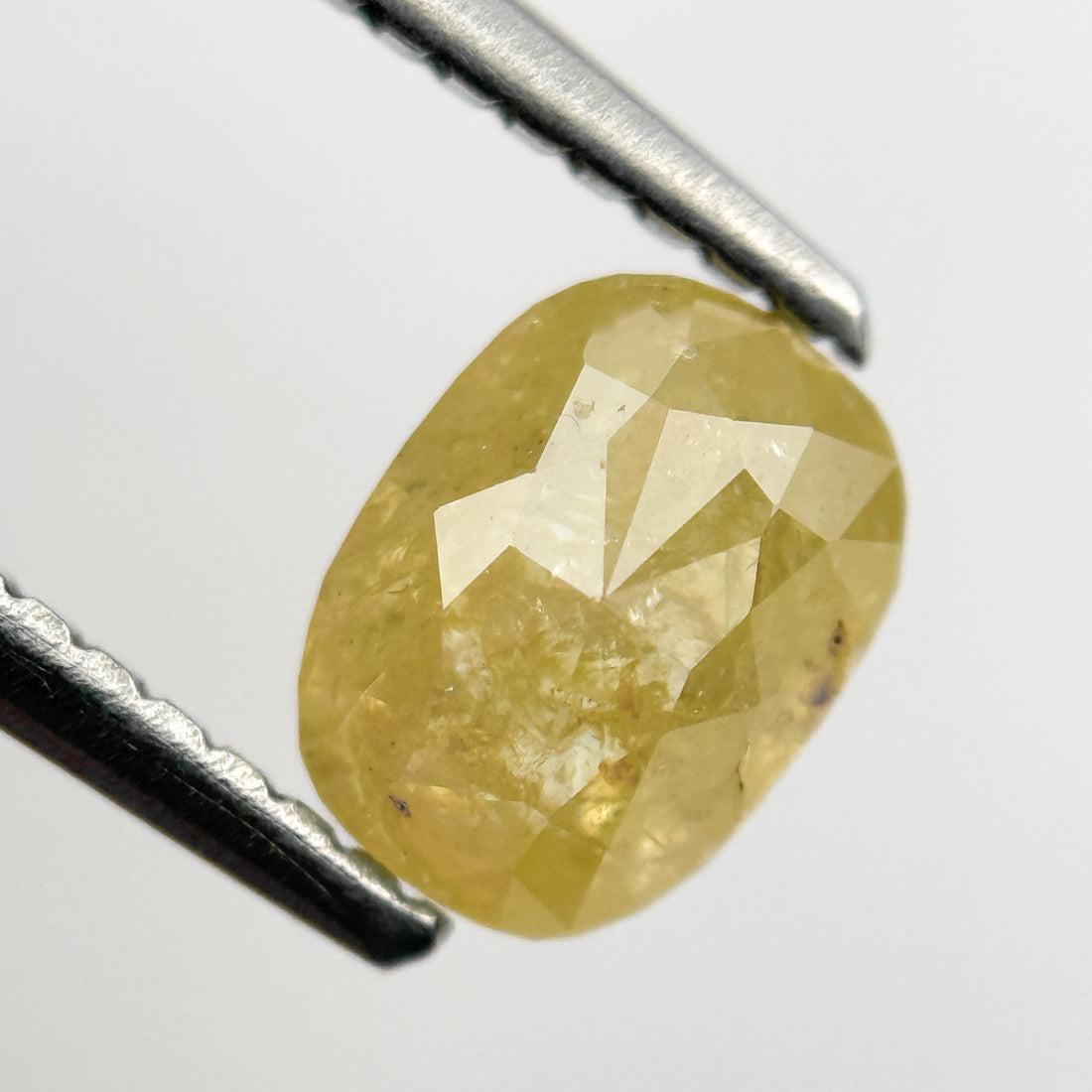 1.15 Ct Oval Rose Cut Yellow Natural Salt and Pepper Diamond