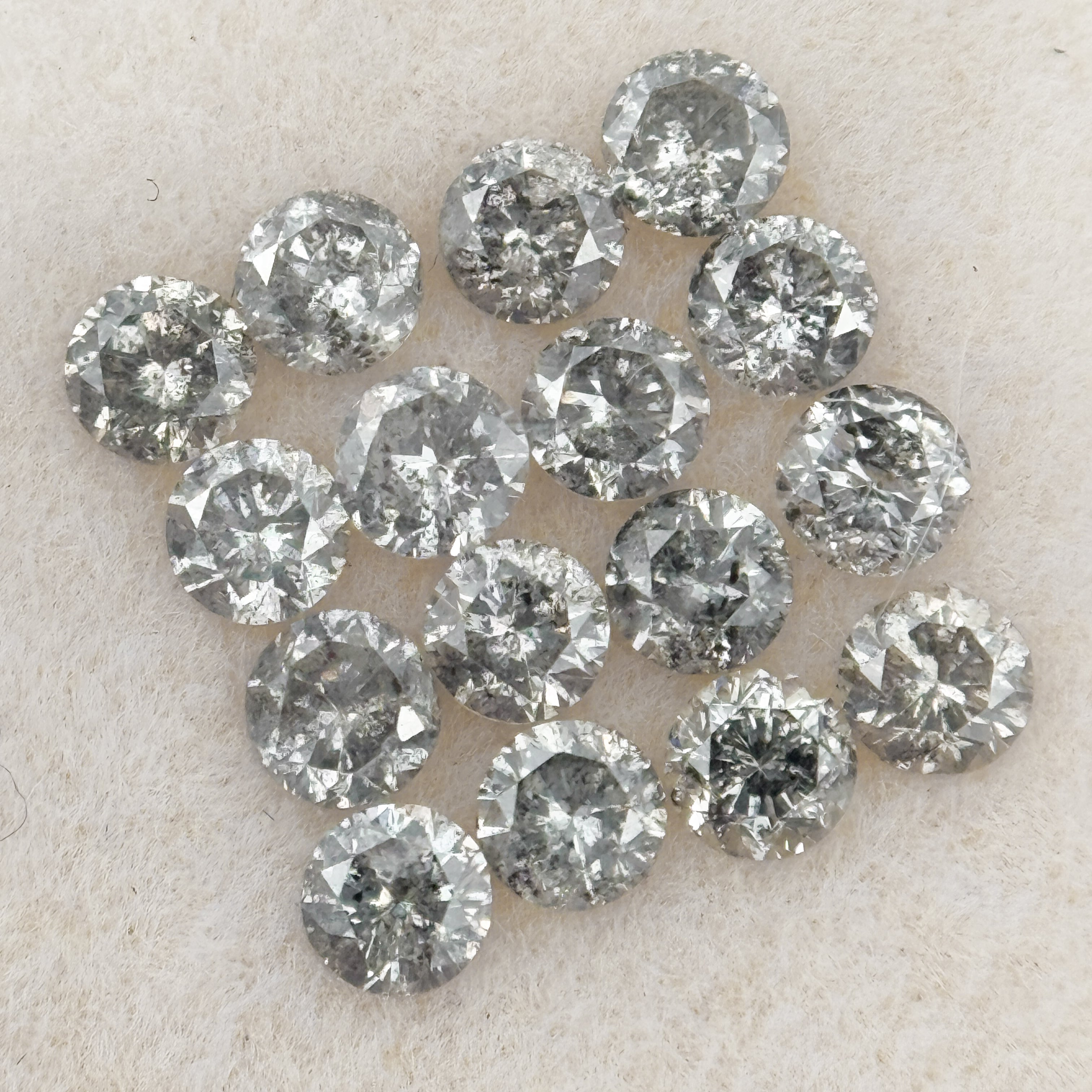 4 MM Round Rose Cut Grey Natural Minimalist Diamond