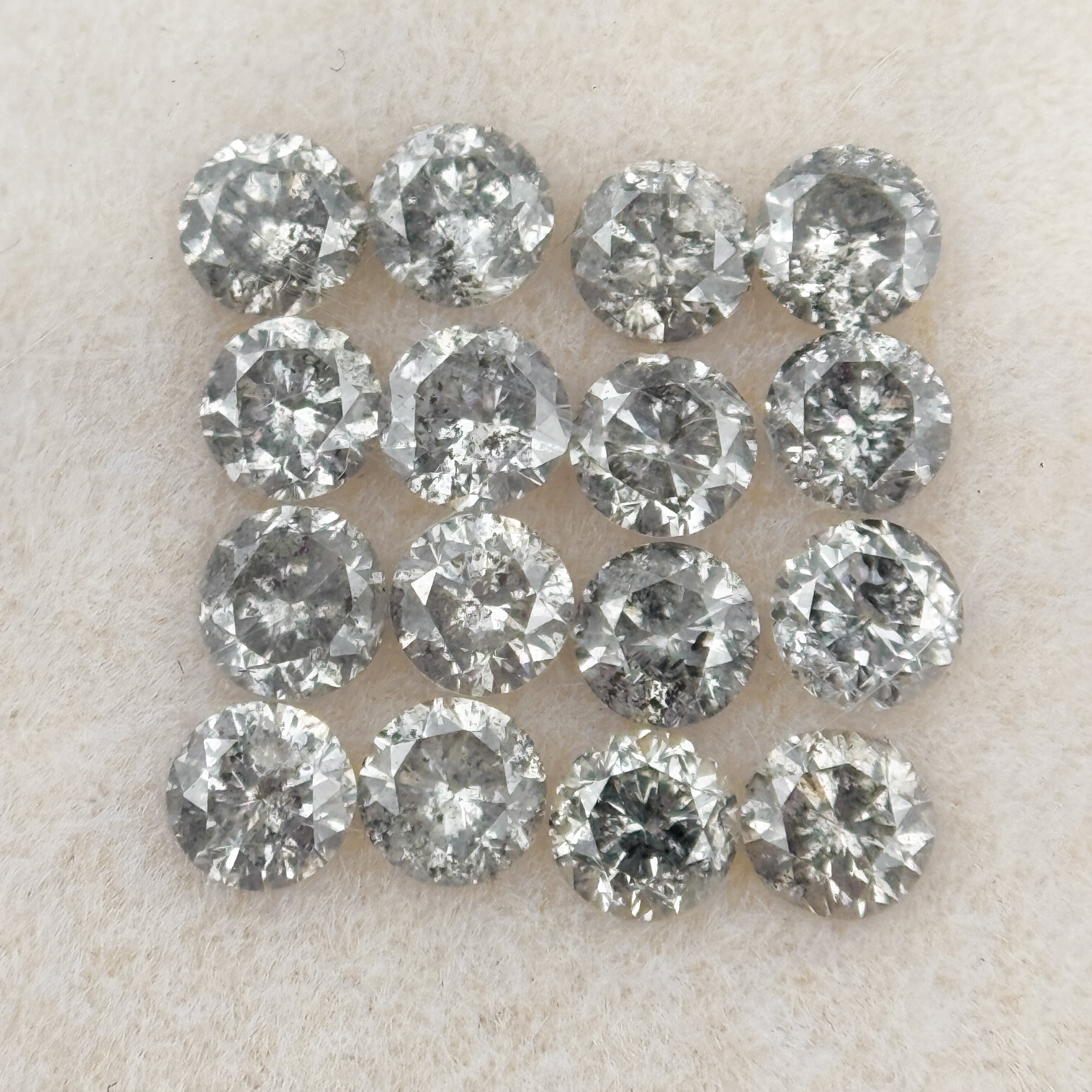 4 MM Round Rose Cut Grey Natural Minimalist Diamond