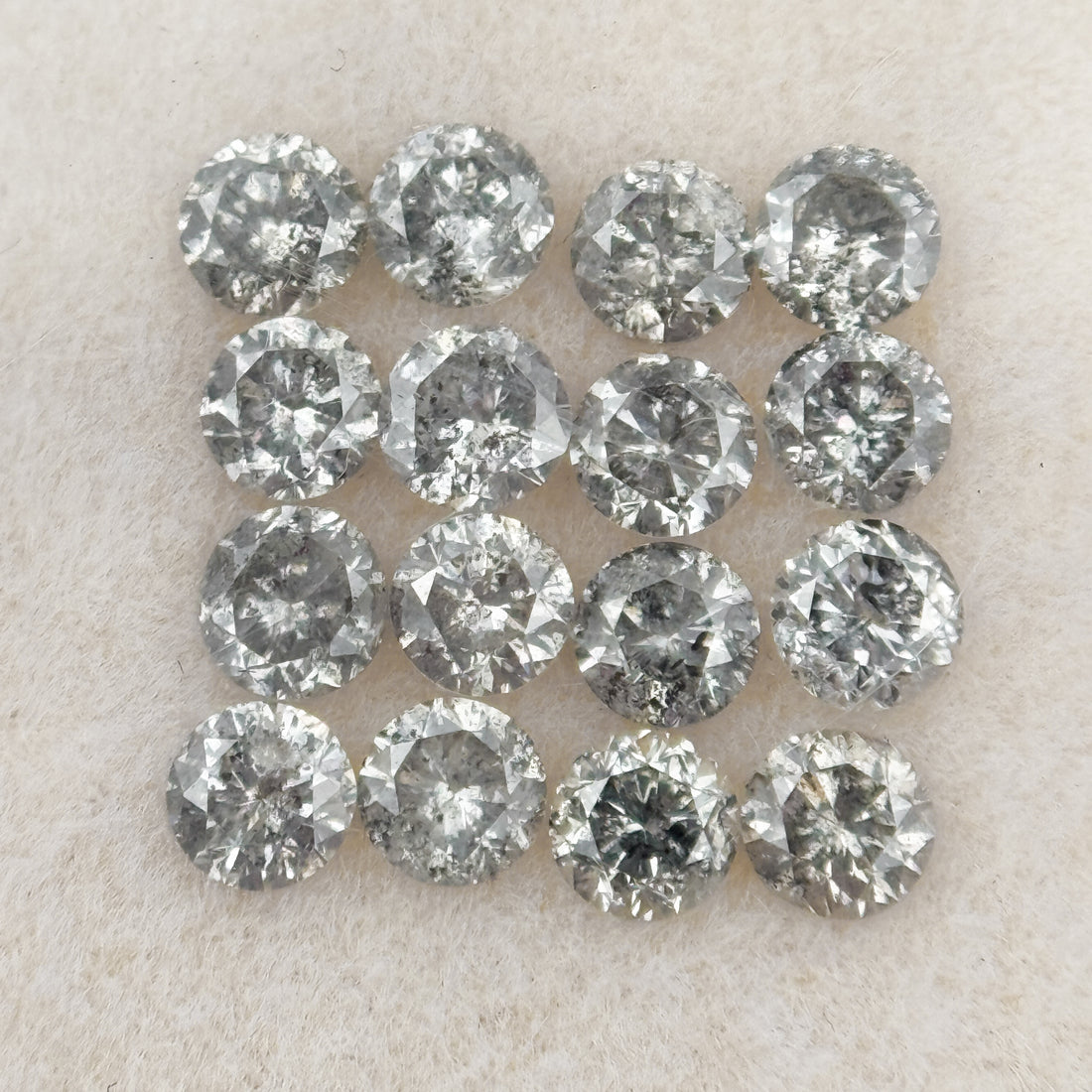 4 MM Round Rose Cut Grey Natural Minimalist Diamond