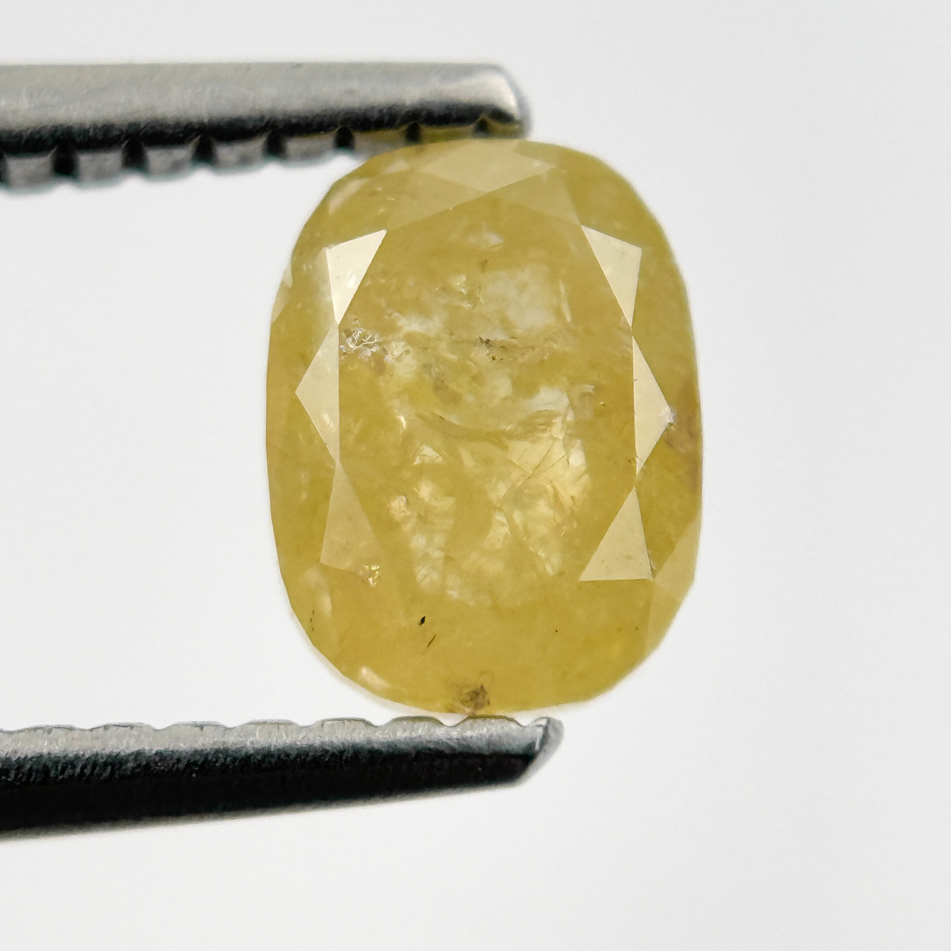 1.15 Ct Oval Rose Cut Yellow Natural Salt and Pepper Diamond
