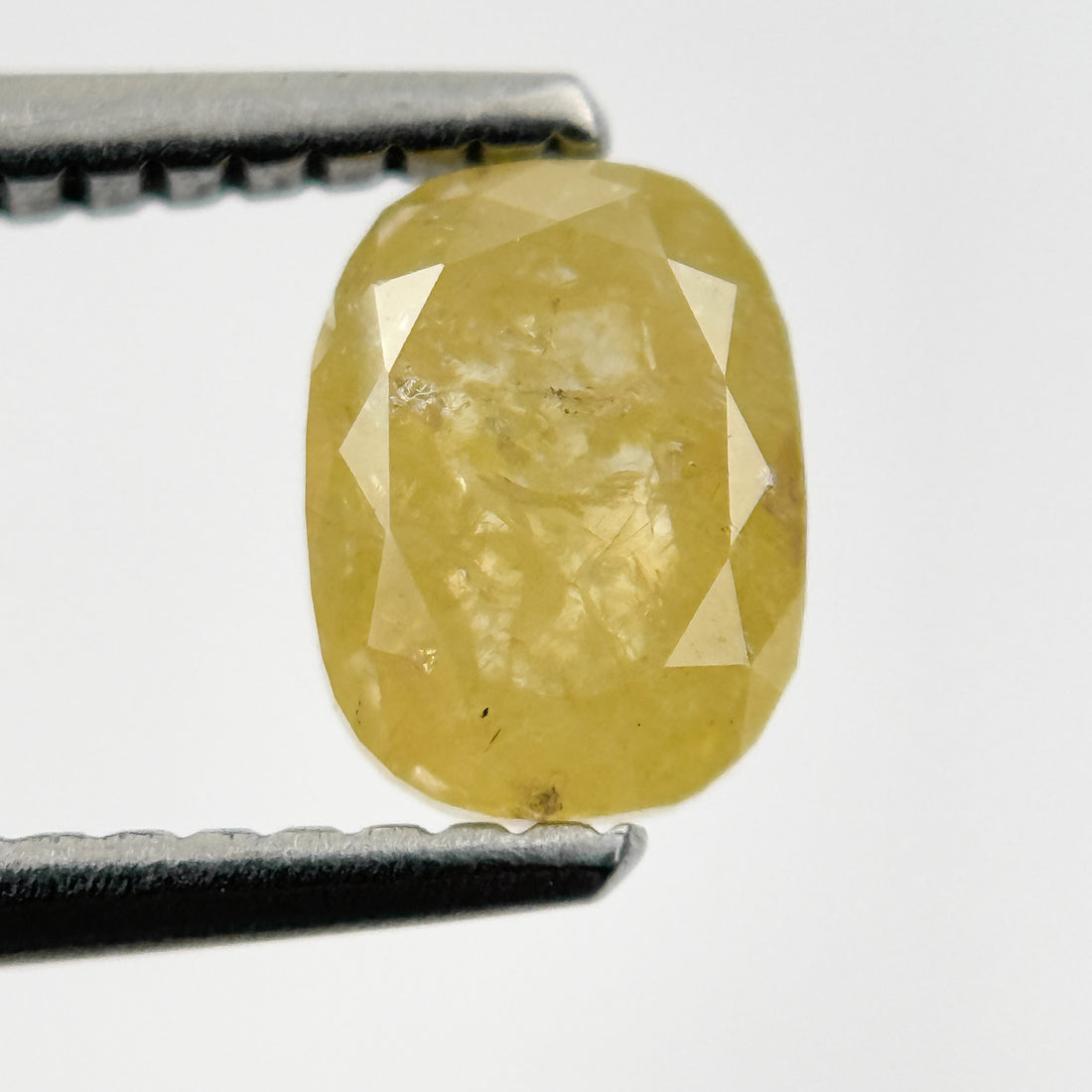 1.15 Ct Oval Rose Cut Yellow Natural Salt and Pepper Diamond