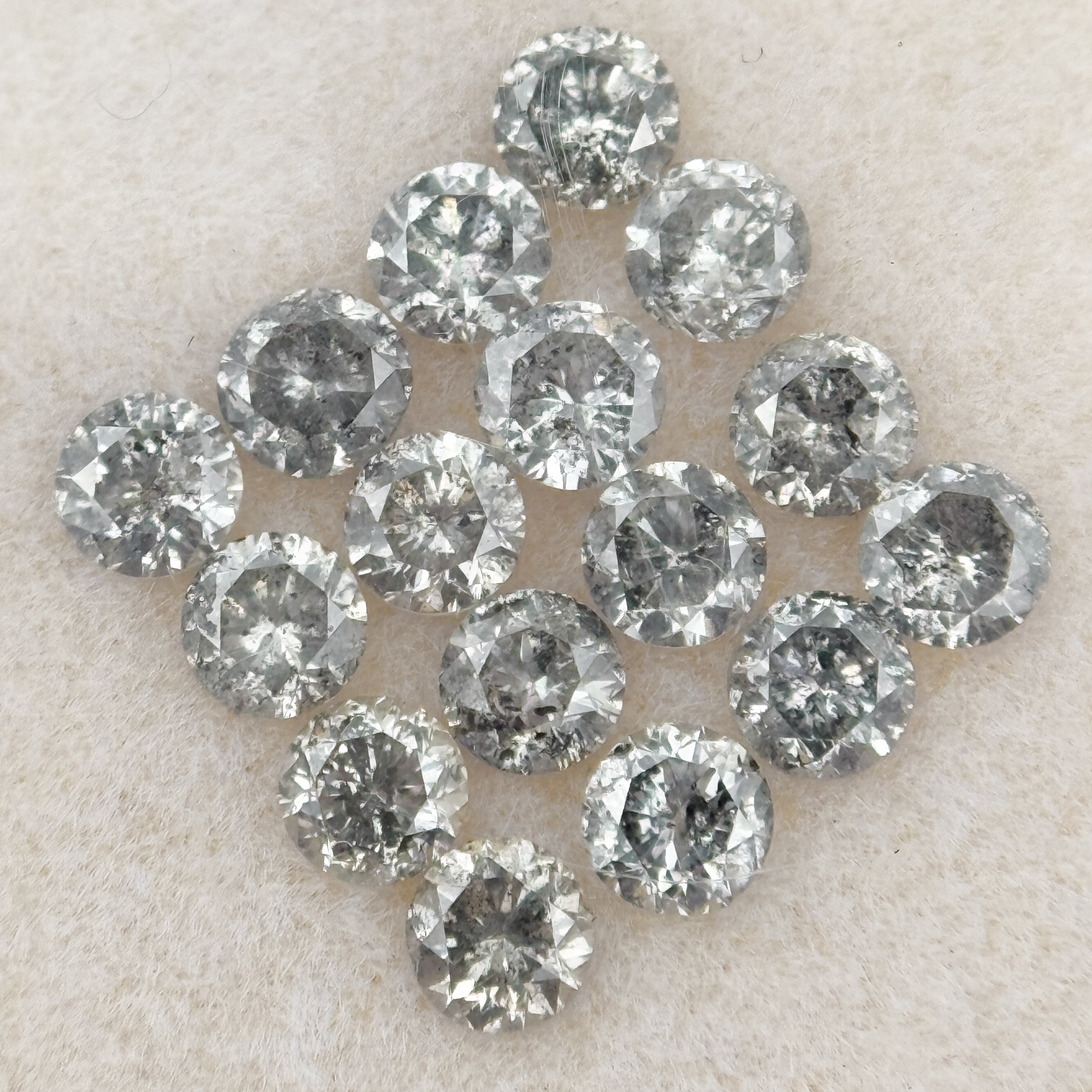 4 MM Round Rose Cut Grey Natural Minimalist Diamond