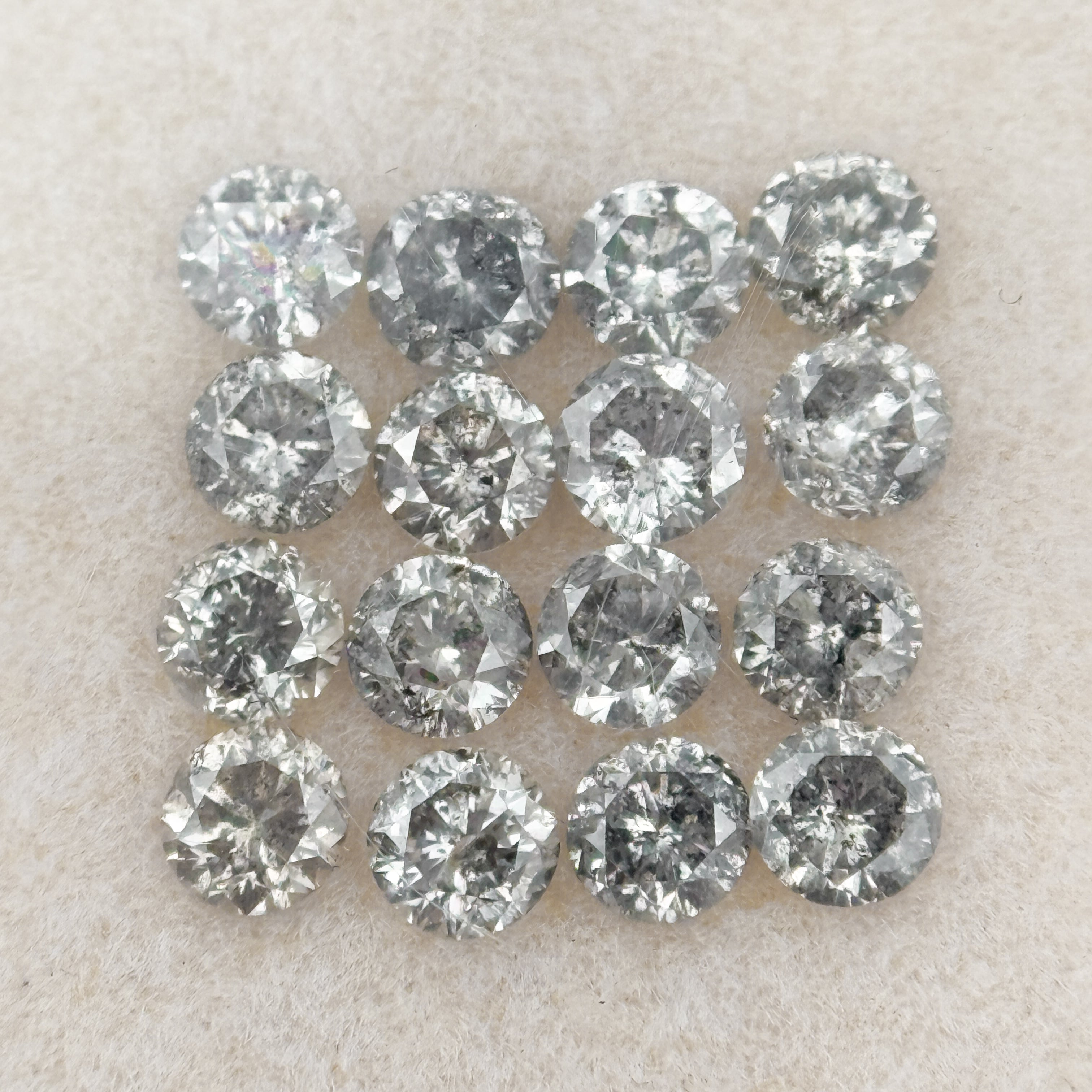 4 MM Round Rose Cut Grey Natural Minimalist Diamond