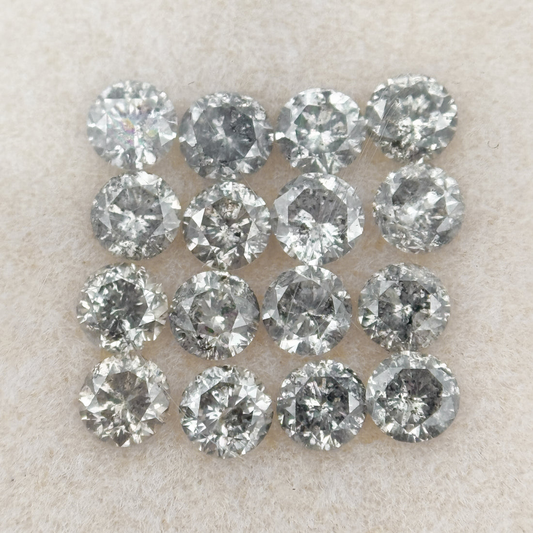 4 MM Round Rose Cut Grey Natural Minimalist Diamond