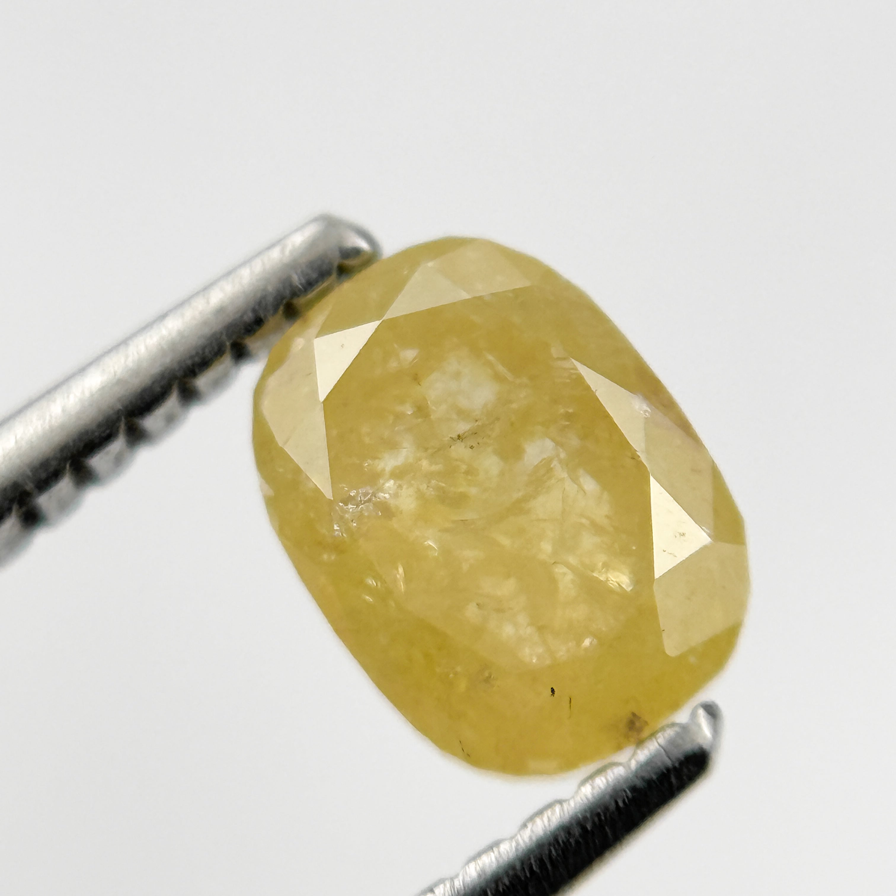 1.15 Ct Oval Rose Cut Yellow Natural Salt and Pepper Diamond