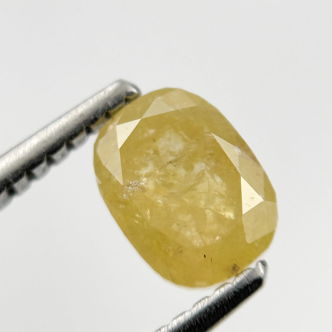 1.15 Ct Oval Rose Cut Yellow Natural Salt and Pepper Diamond