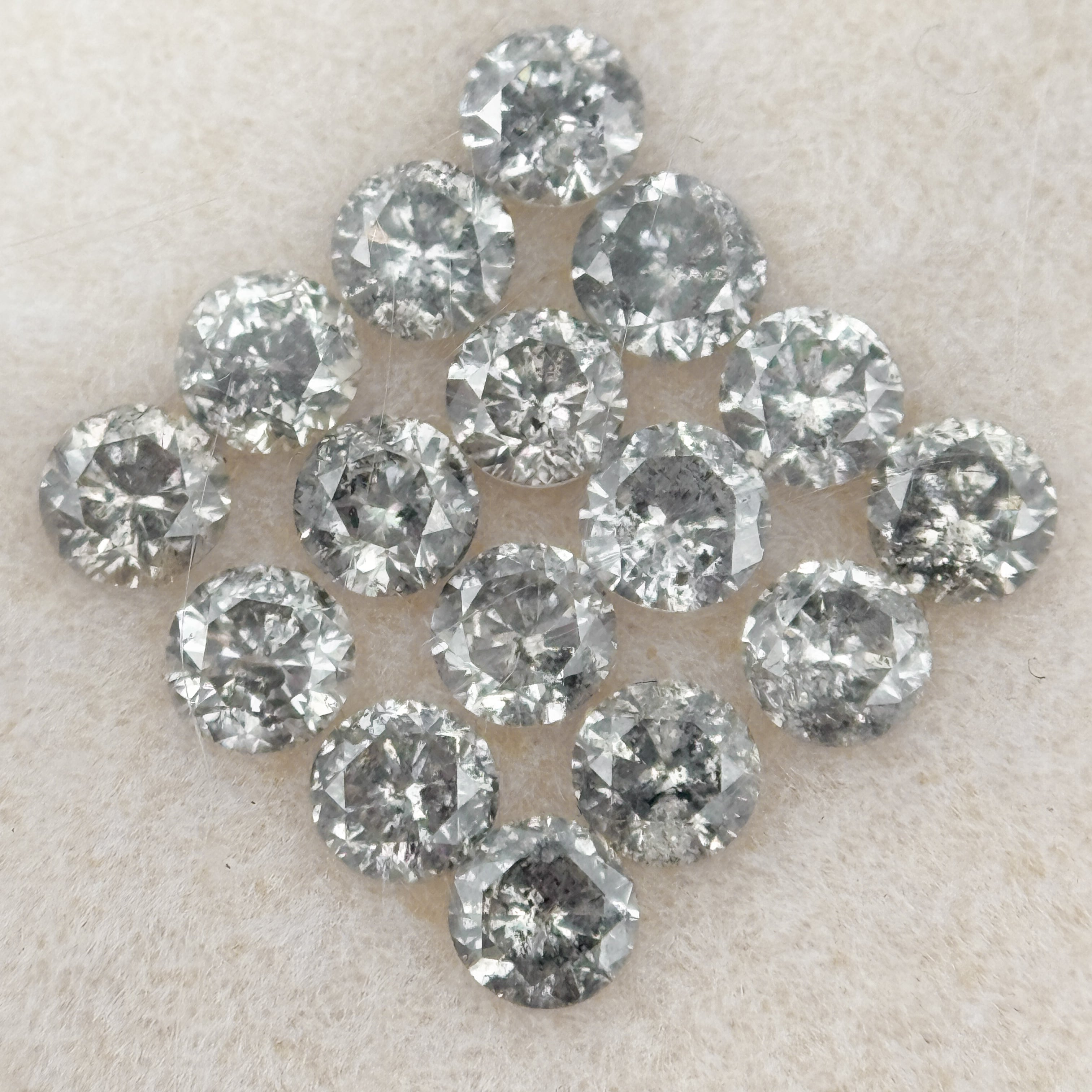 4 MM Round Rose Cut Grey Natural Minimalist Diamond