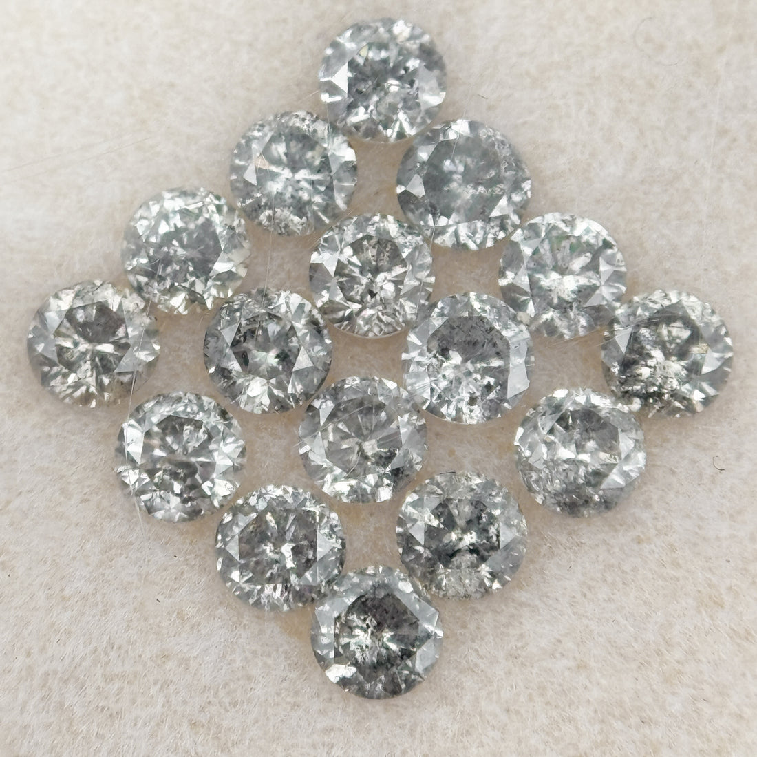 4 MM Round Rose Cut Grey Natural Minimalist Diamond