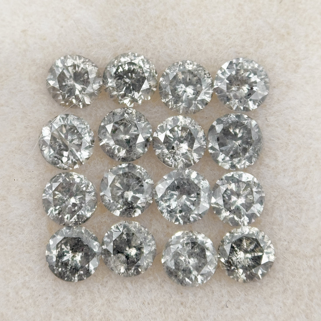4 MM Round Rose Cut Grey Natural Minimalist Diamond