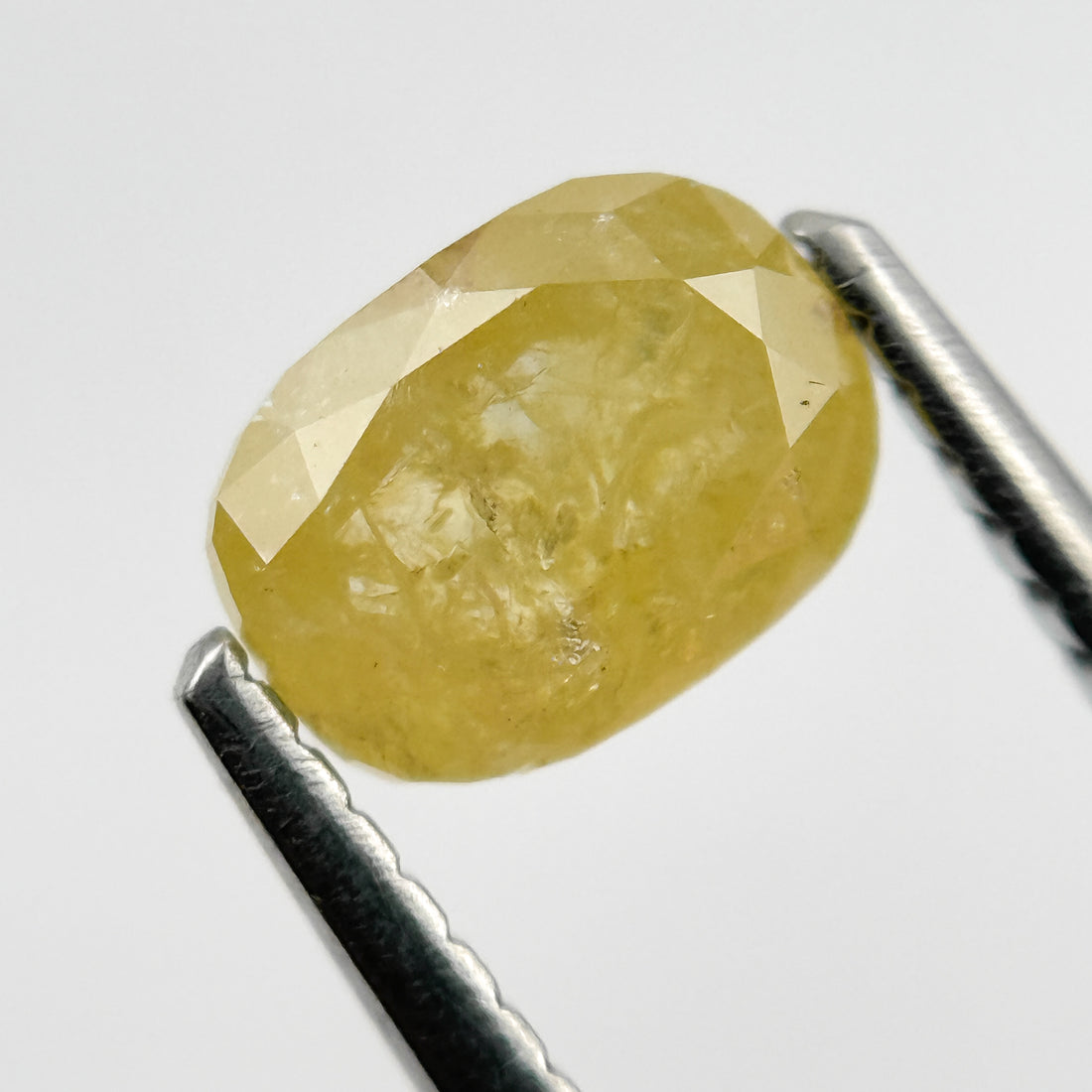 1.15 Ct Oval Rose Cut Yellow Natural Salt and Pepper Diamond