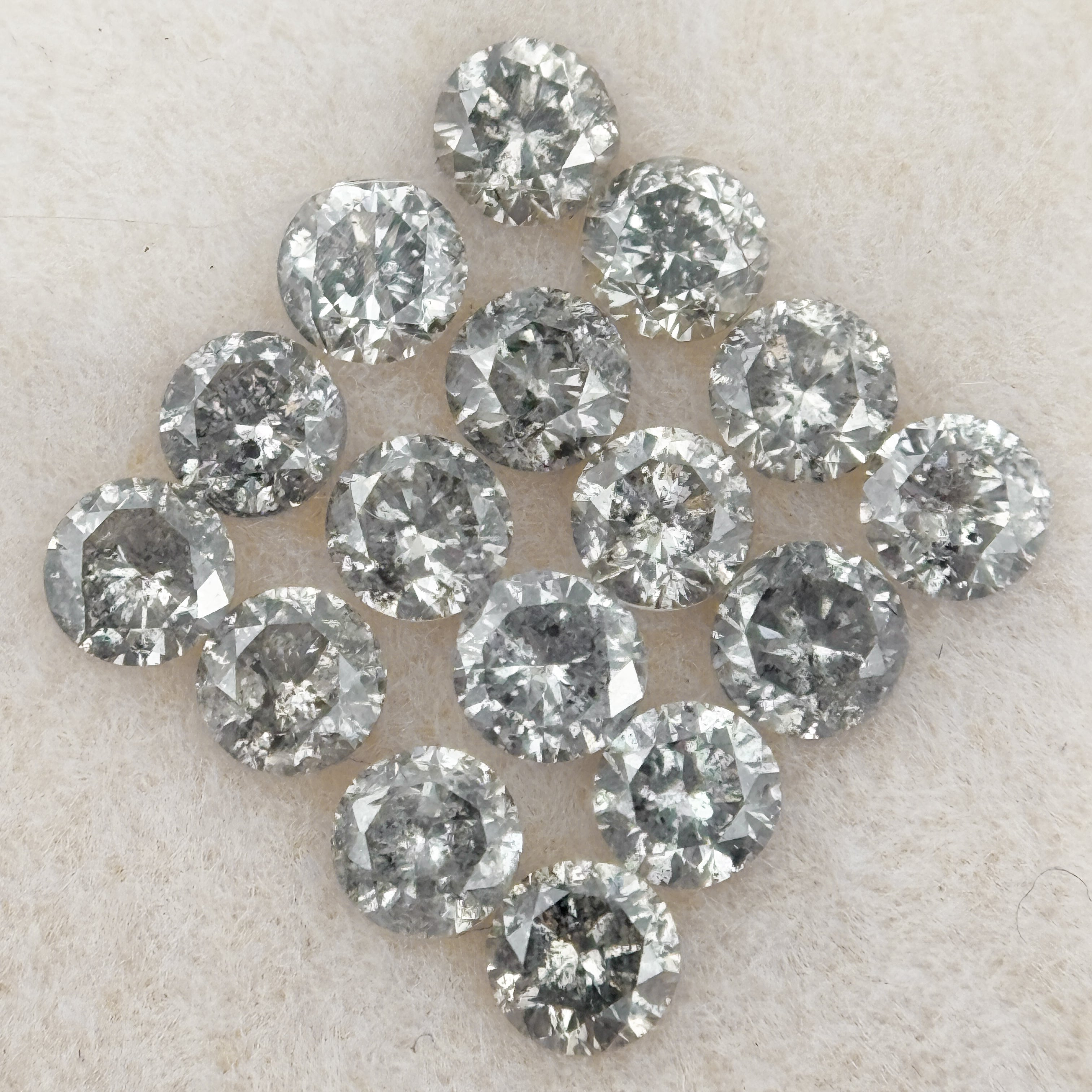 4 MM Round Rose Cut Grey Natural Minimalist Diamond