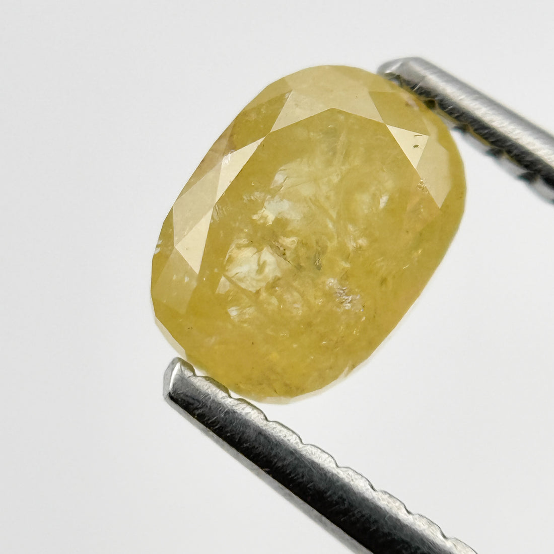 1.15 Ct Oval Rose Cut Yellow Natural Salt and Pepper Diamond