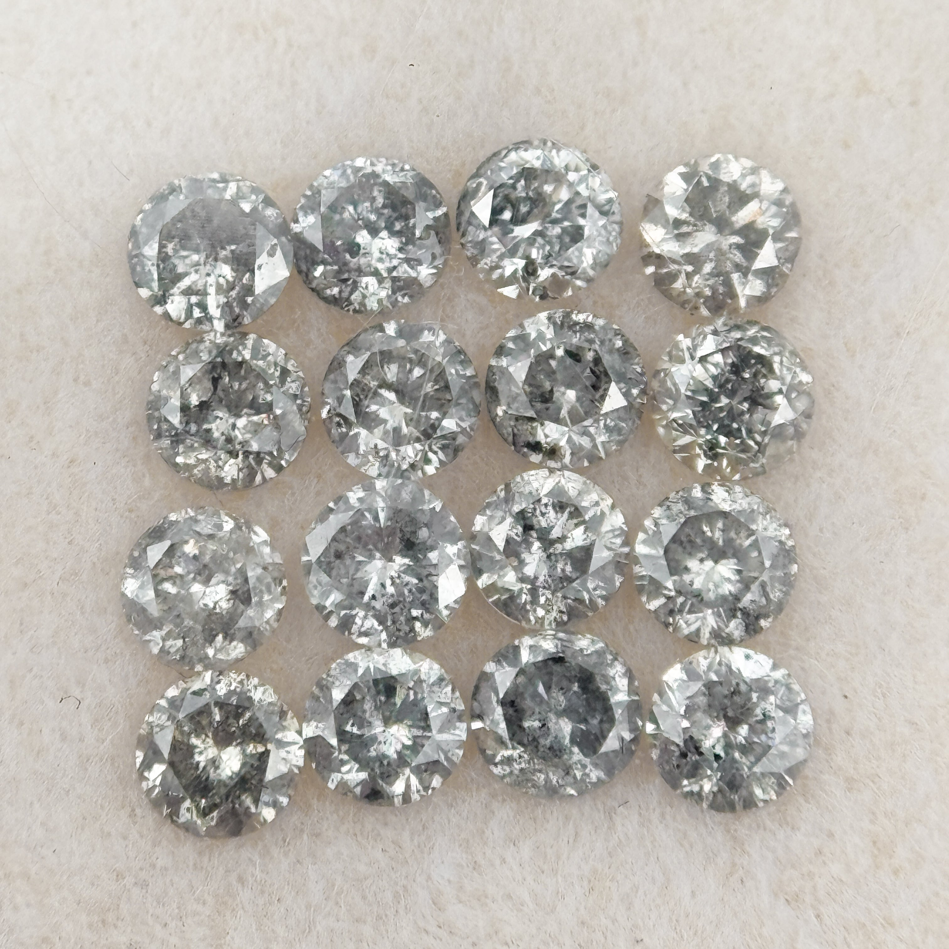 4 MM Round Rose Cut Grey Natural Minimalist Diamond
