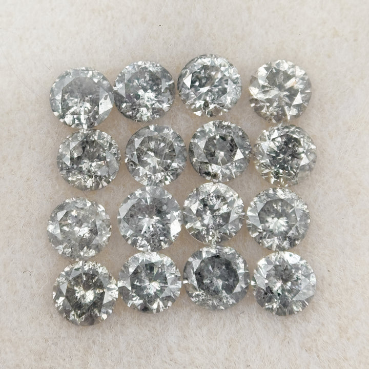 4 MM Round Rose Cut Grey Natural Minimalist Diamond