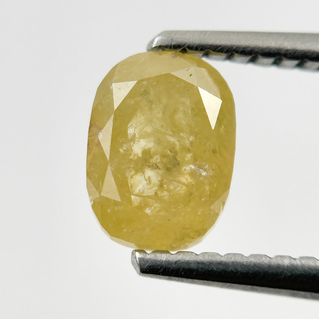 1.15 Ct Oval Rose Cut Yellow Natural Salt and Pepper Diamond