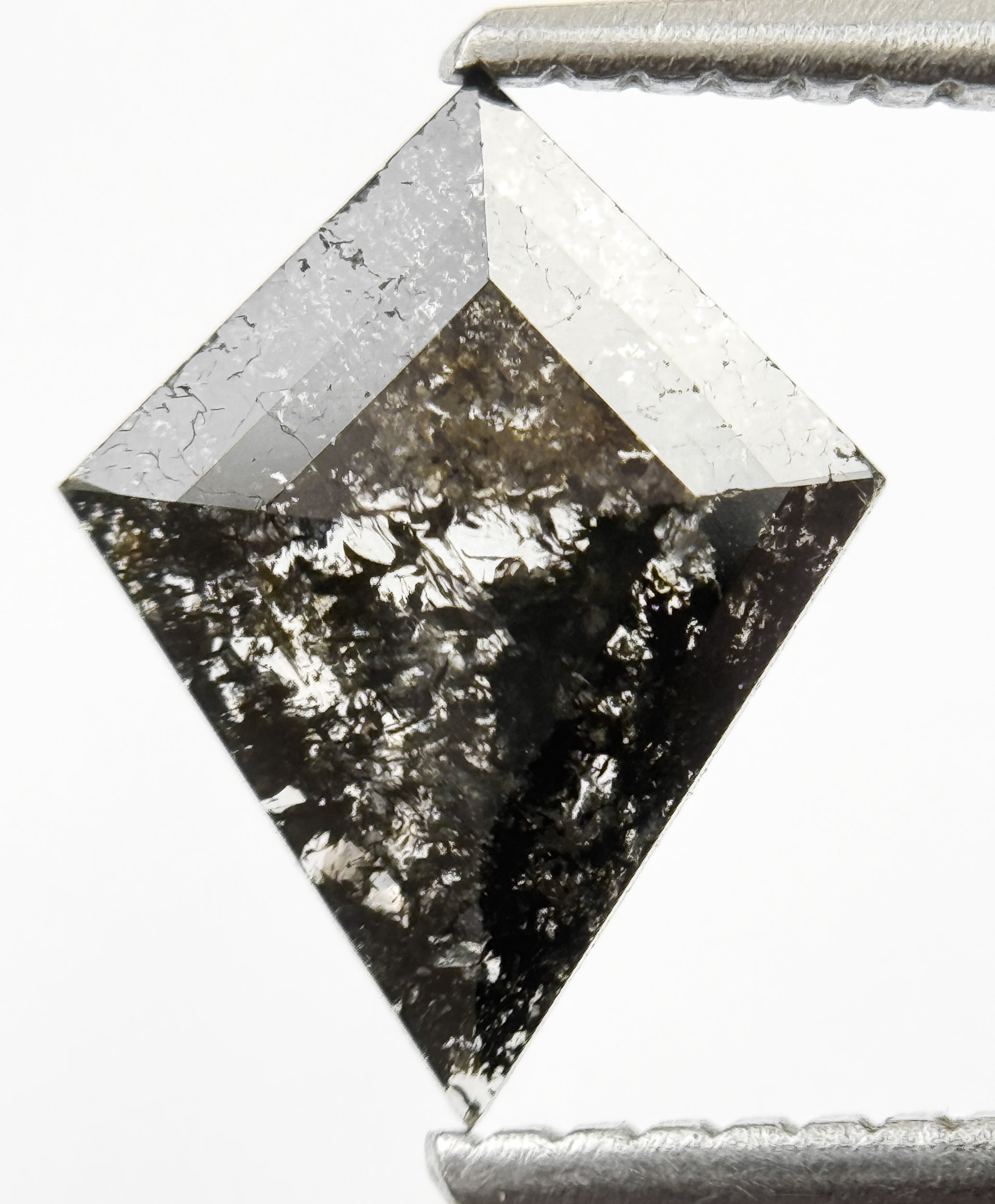 0.76 Ct Kite Rose Cut Grey Natural Galaxy Diamond