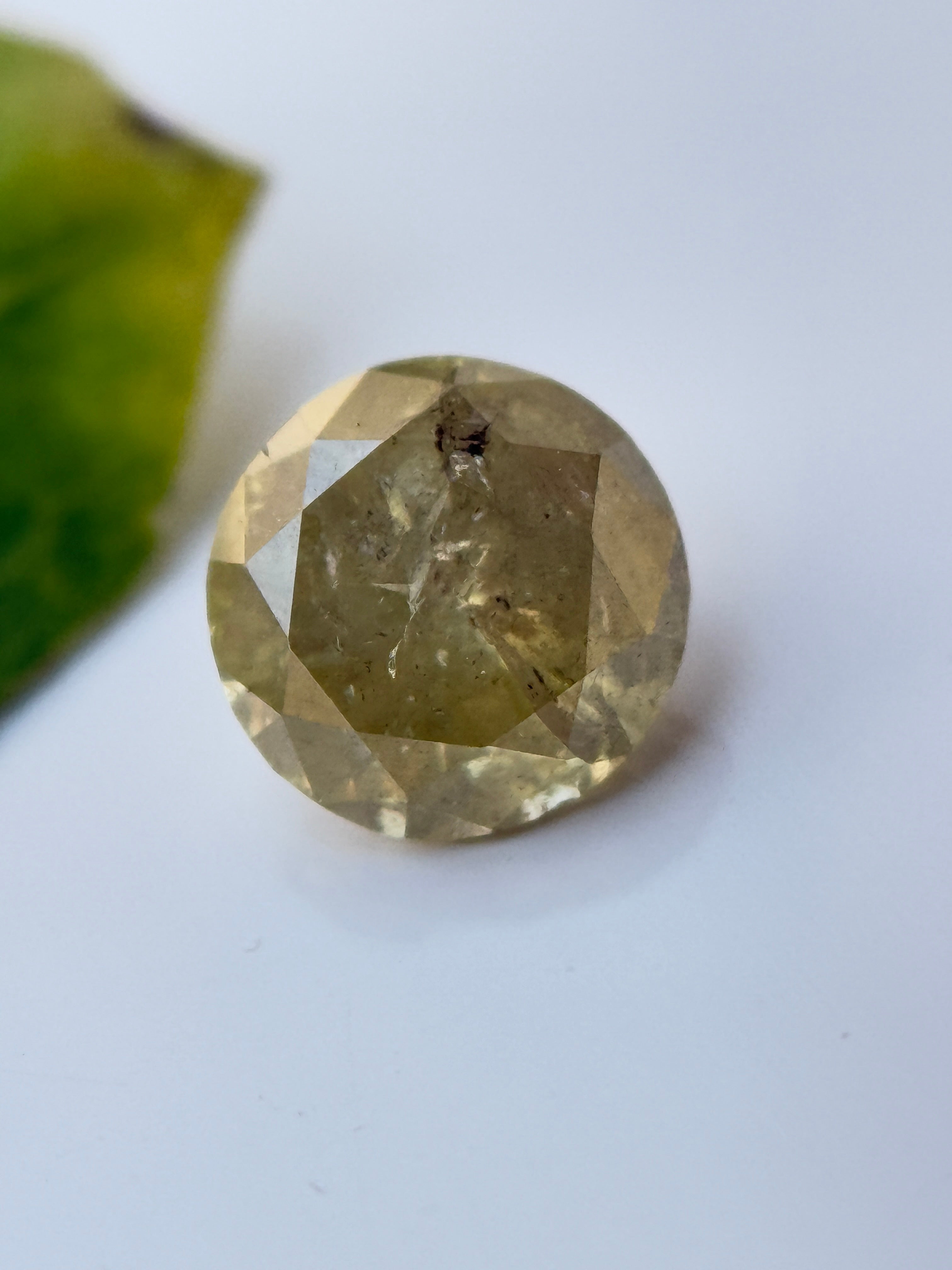 0.72 Ct Round Brilliant Cut Yellow Natural Salt and Pepper Diamond