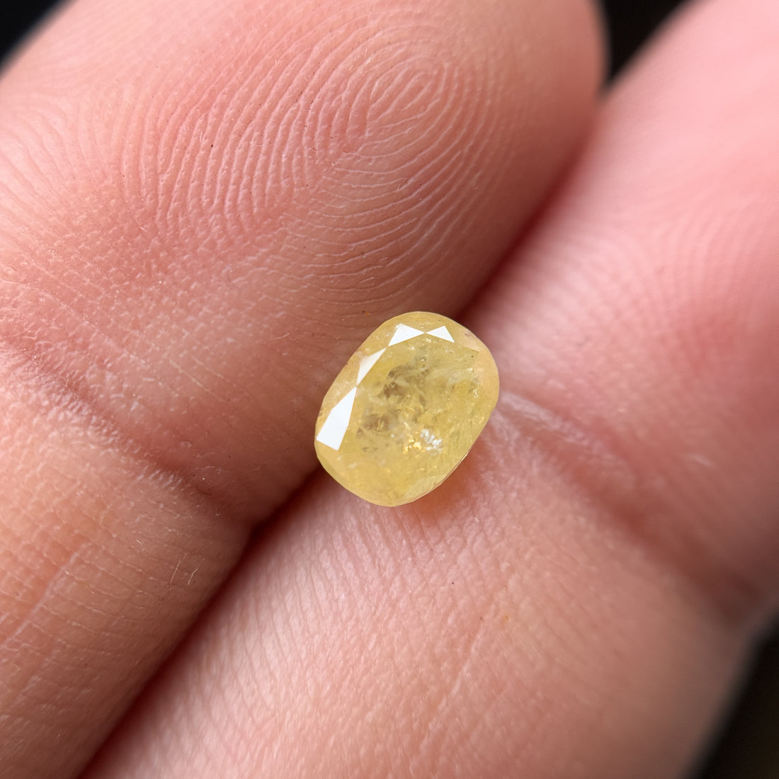 1.15 Ct Oval Rose Cut Yellow Natural Salt and Pepper Diamond