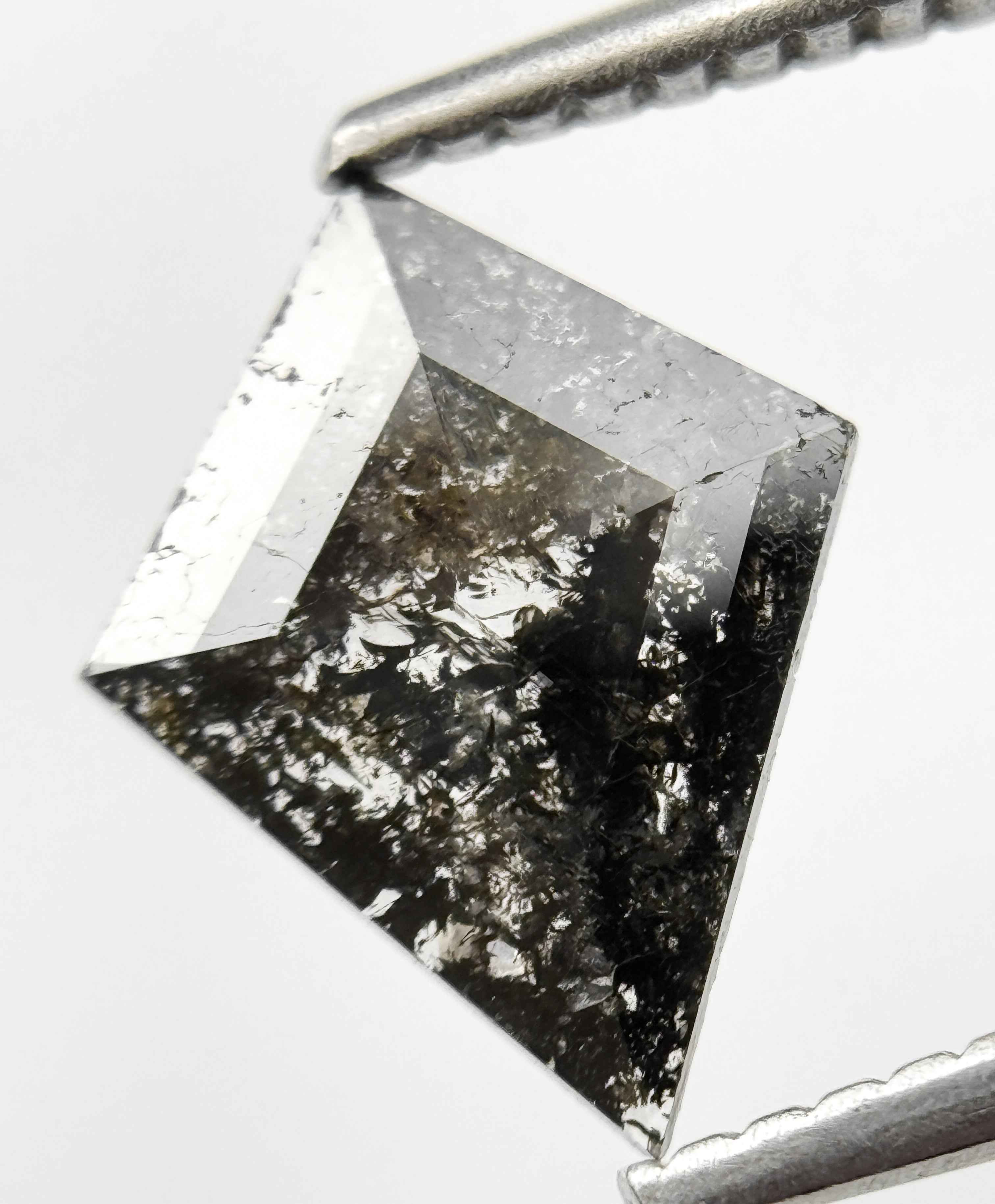 0.76 Ct Kite Rose Cut Grey Natural Galaxy Diamond