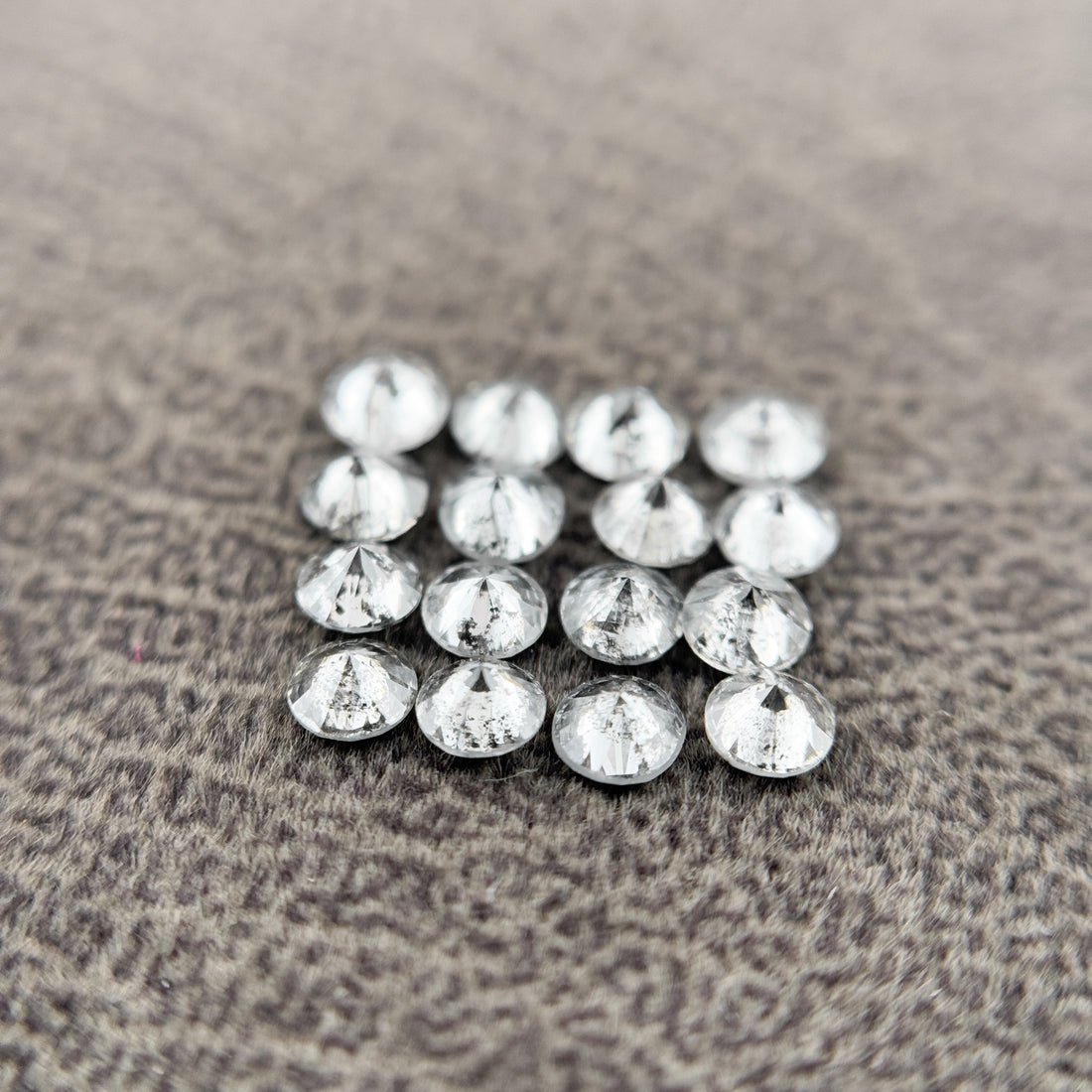 2.0 MM Round Brilliant Cut Grey Natural Salt and Pepper Diamond